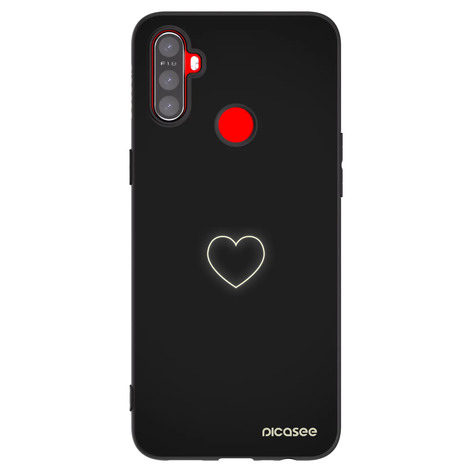 Picasee Realme C3 Hülle - Schwarzes Silikon - Heart