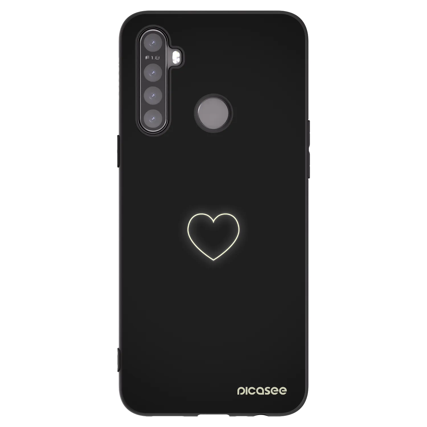 Picasee Realme 5 Hülle - Schwarzes Silikon - Heart