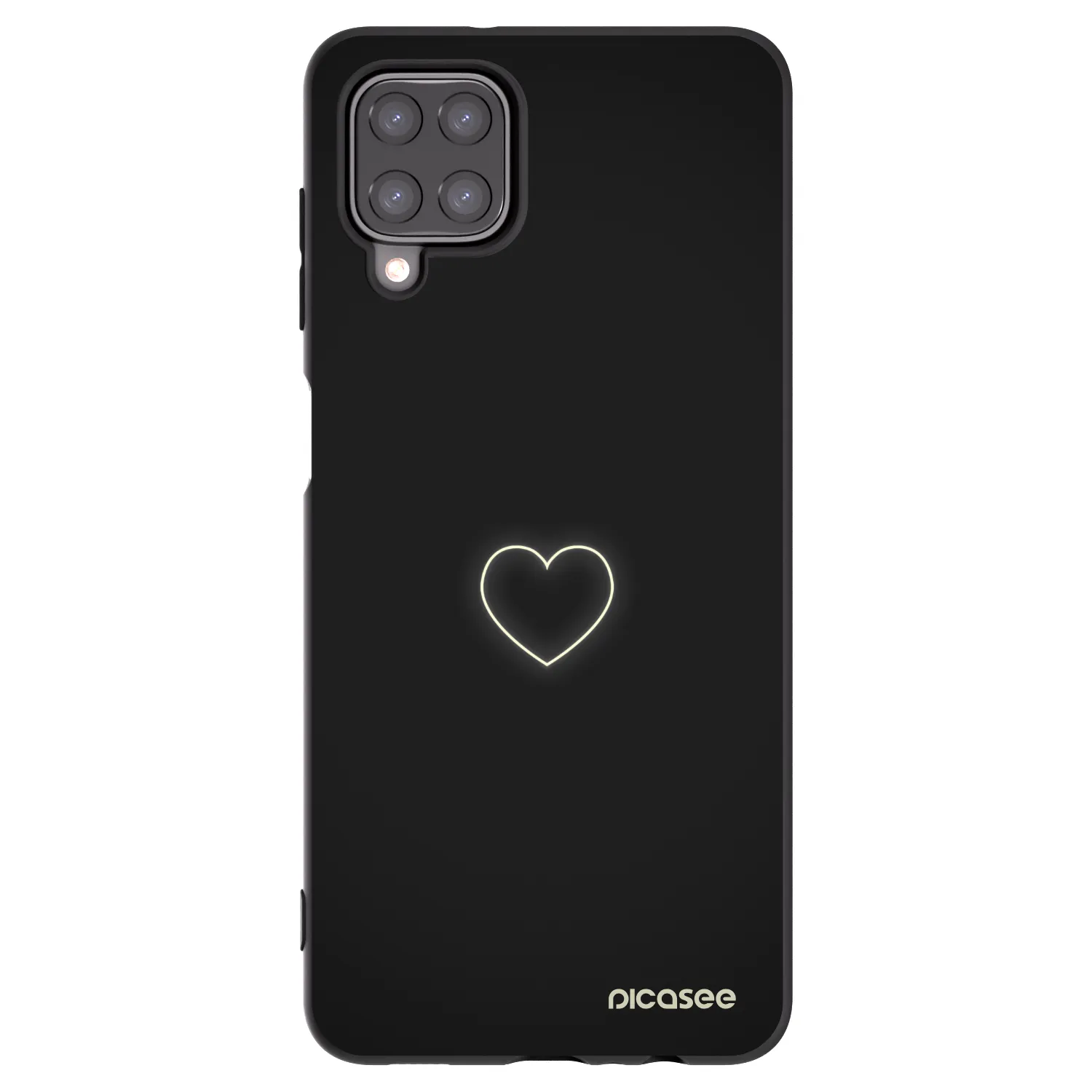 Picasee Samsung Galaxy A12 A125F Hülle - Schwarzes Silikon - Heart