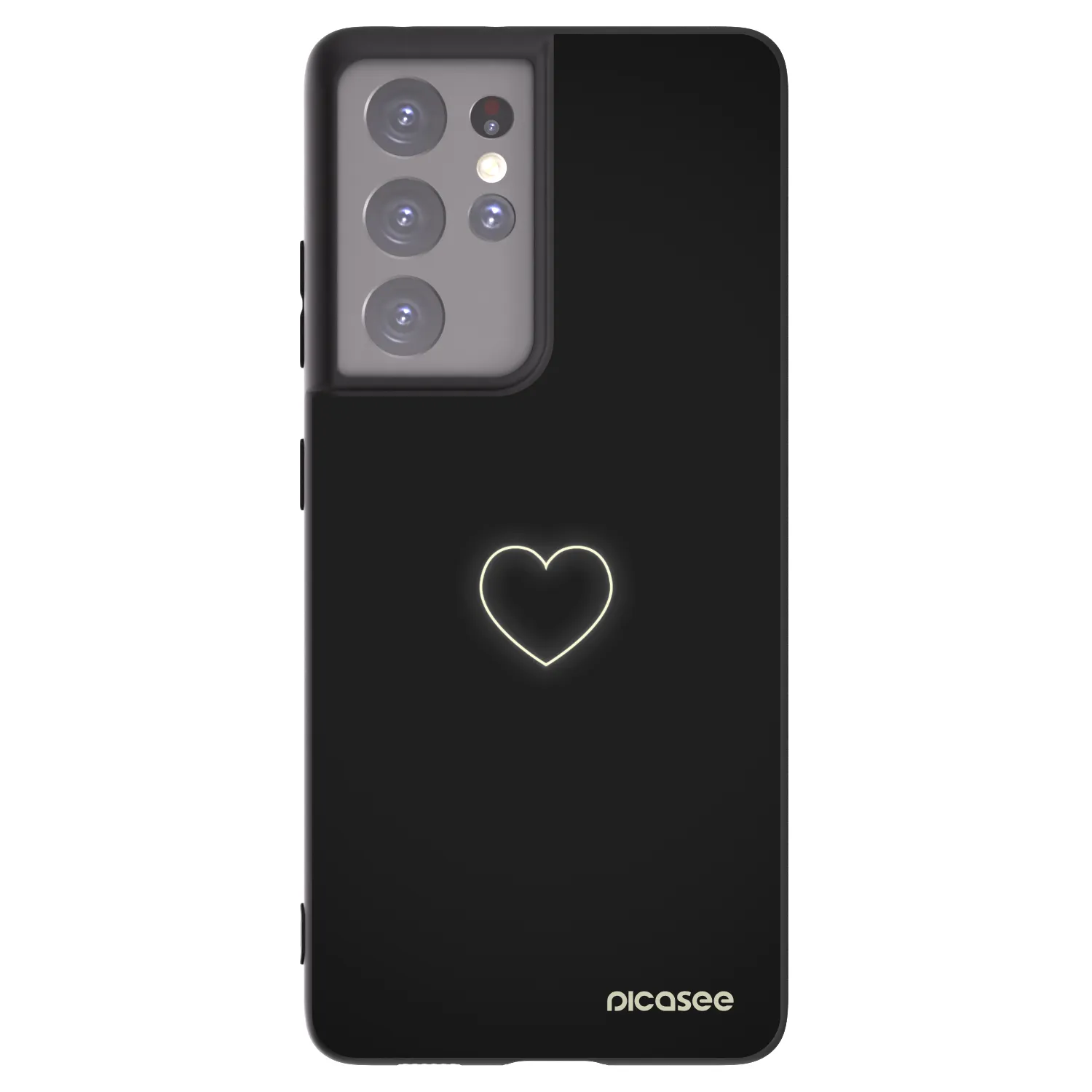 Picasee Samsung Galaxy S21 Ultra 5G G998B Hülle - Schwarzes Silikon - Heart