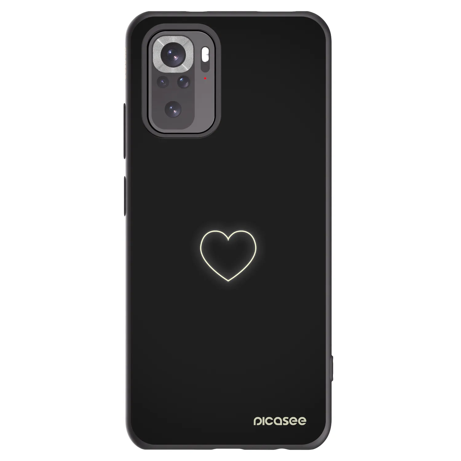 Picasee Xiaomi Redmi Note 10 Hülle - Schwarzes Silikon - Heart