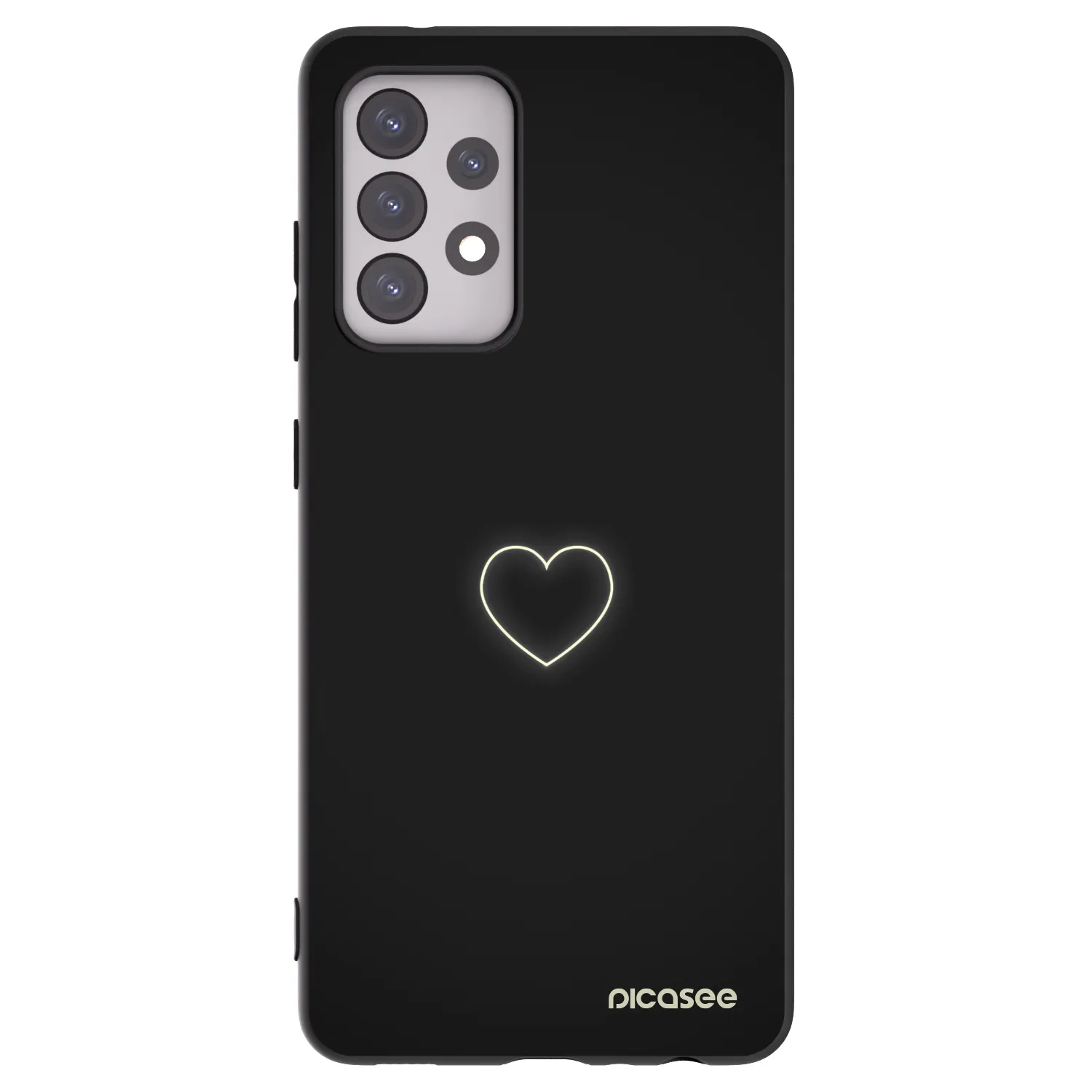 Picasee Samsung Galaxy A52 5G A525F Hülle - Schwarzes Silikon - Heart