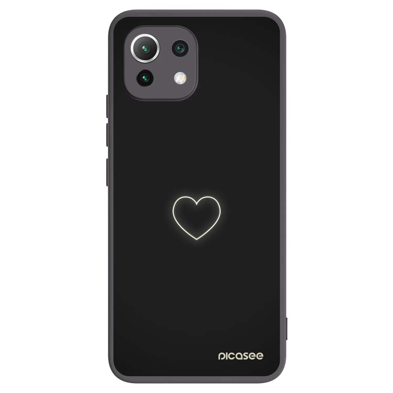 Picasee Xiaomi Mi 11 Lite Hülle - Schwarzes Silikon - Heart