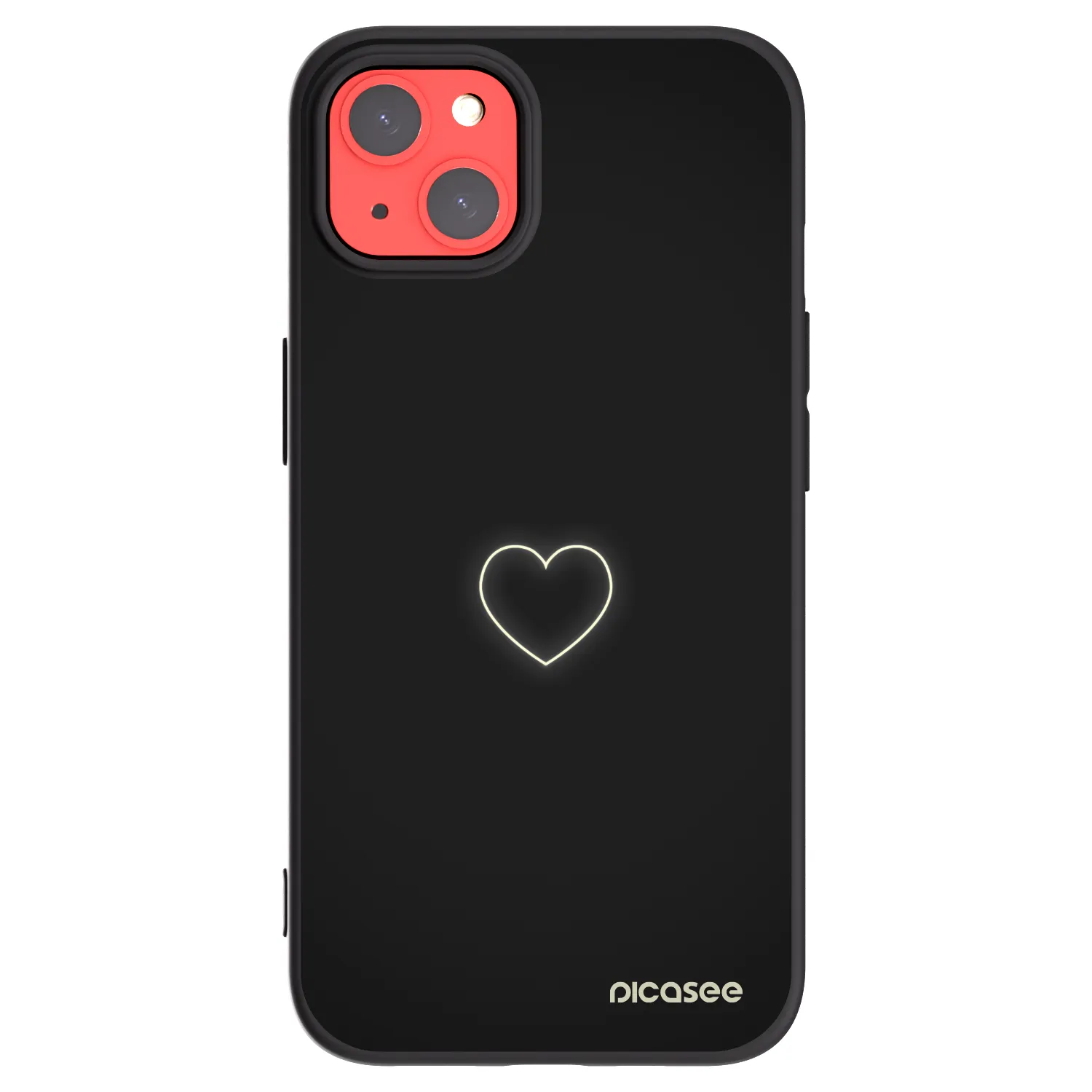 Picasee Apple iPhone 13 Hülle - Schwarzes Silikon - Heart