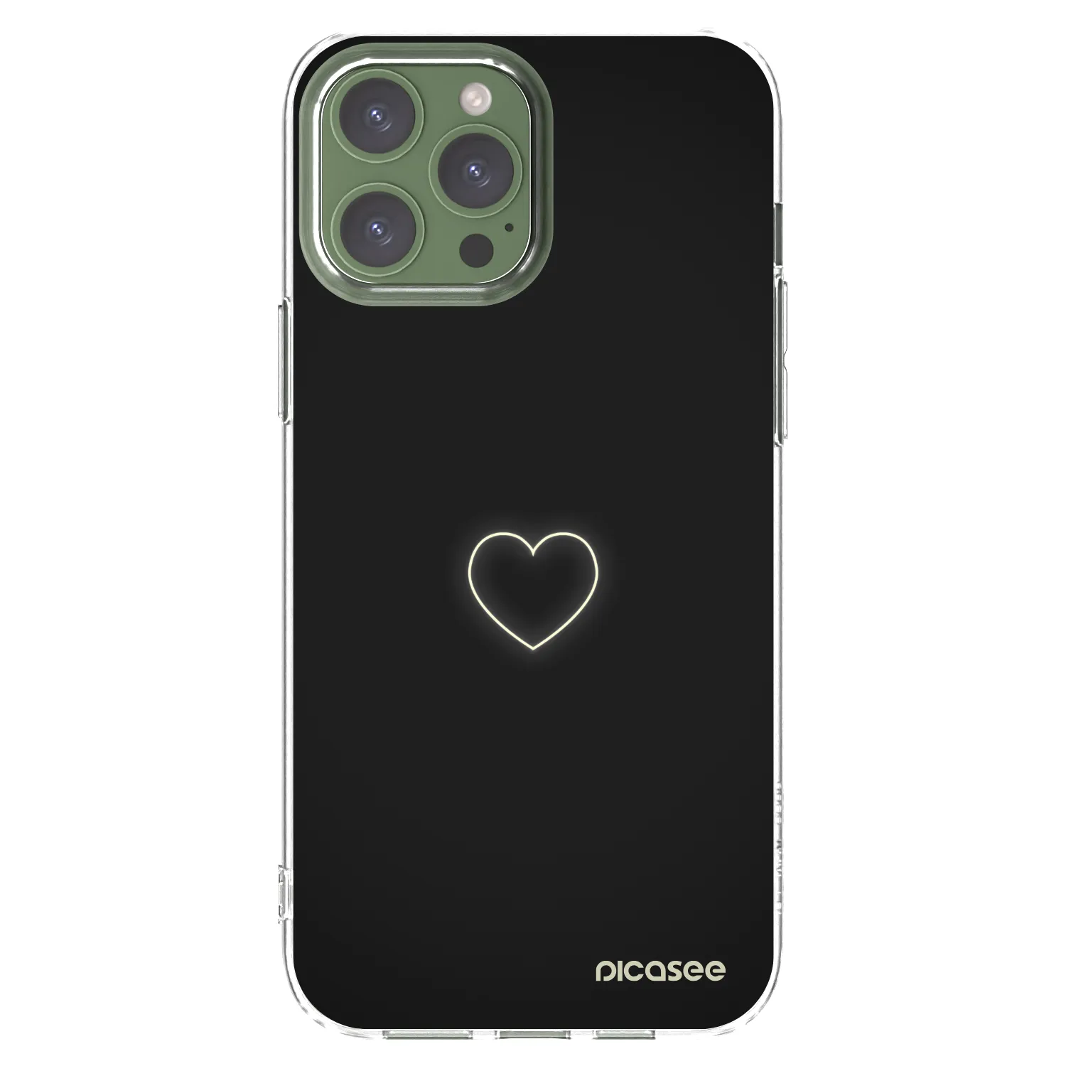 Picasee Apple iPhone 13 Pro Max Hülle - Transparentes Silikon - Heart
