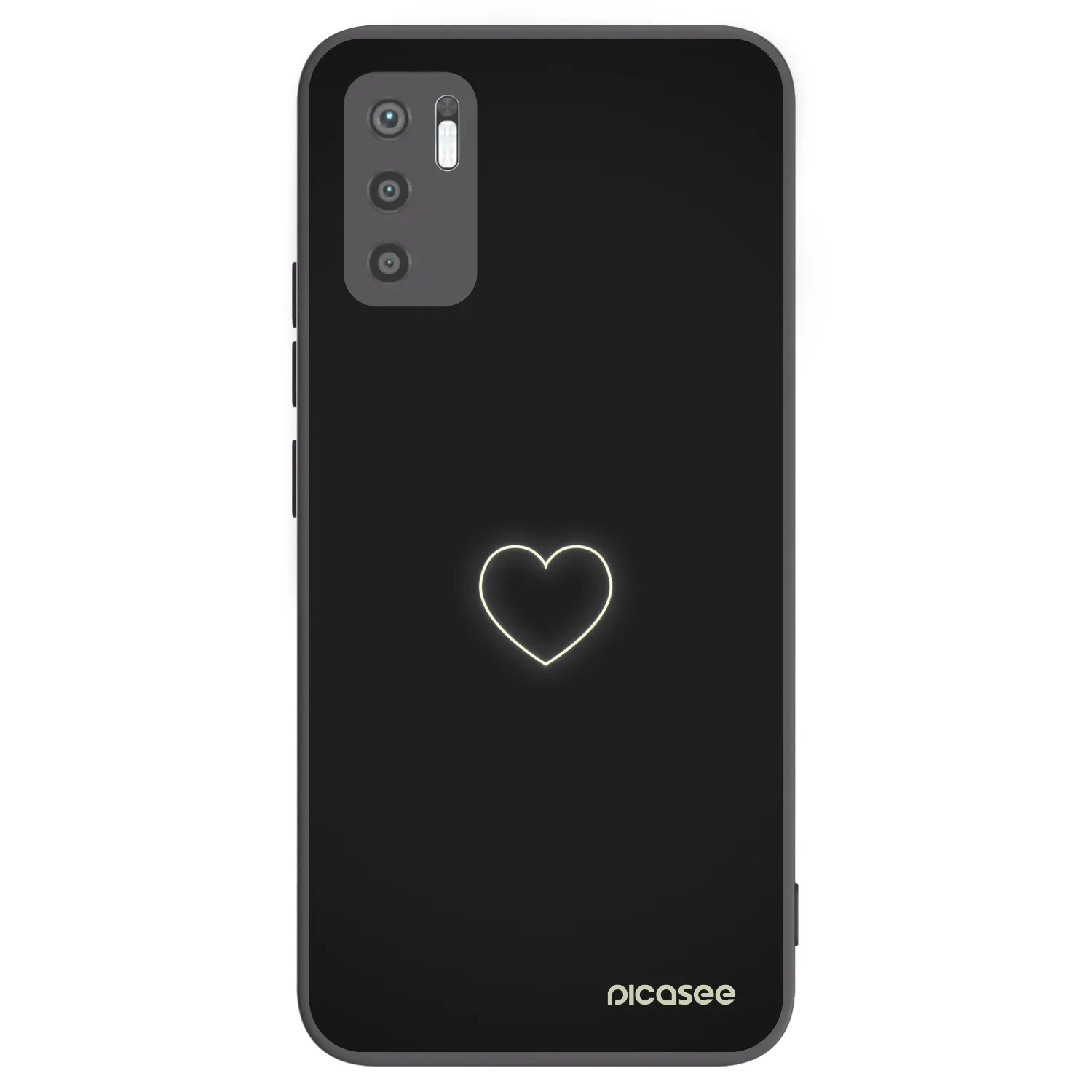 Picasee Xiaomi Redmi Note 10 5G Hülle - Schwarzes Silikon - Heart