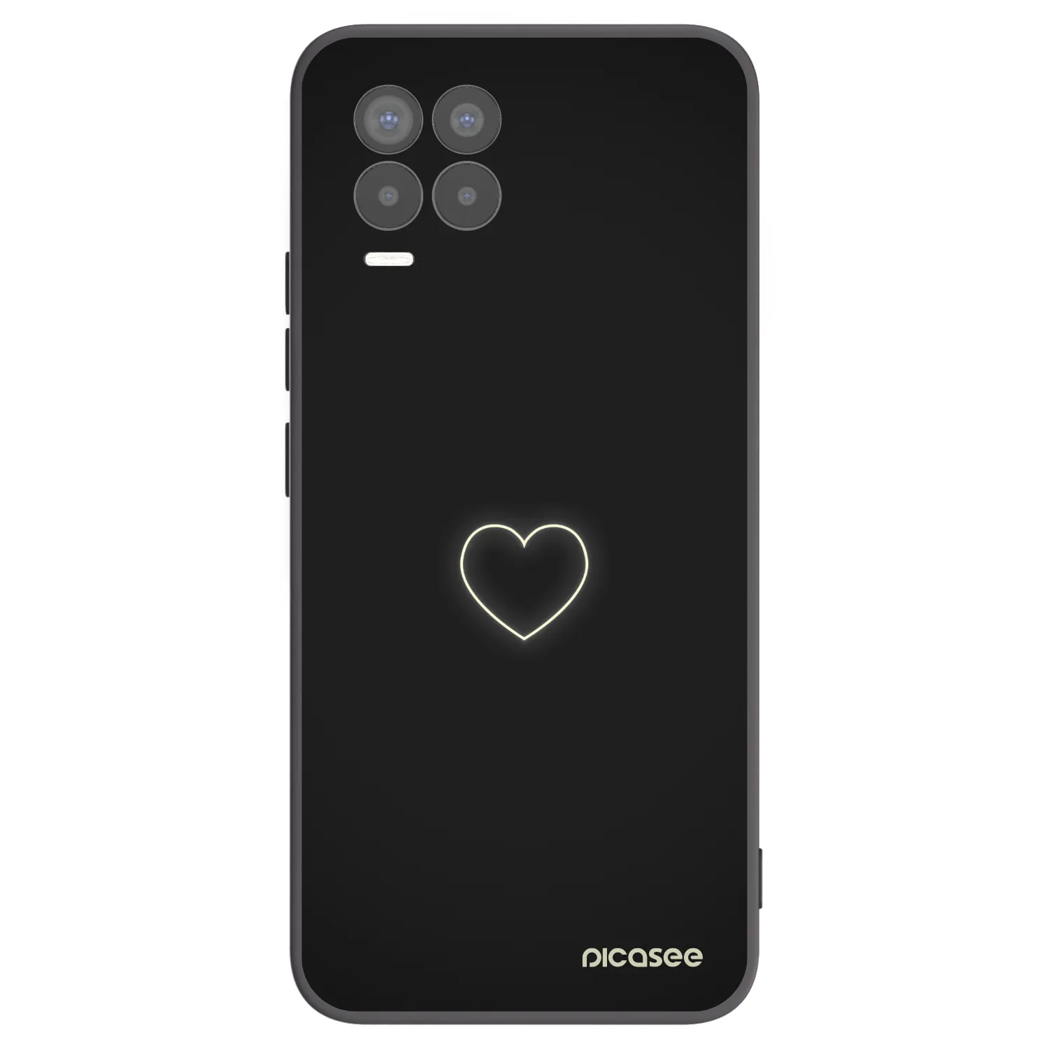 Picasee Realme 8 Pro Hülle - Schwarzes Silikon - Heart