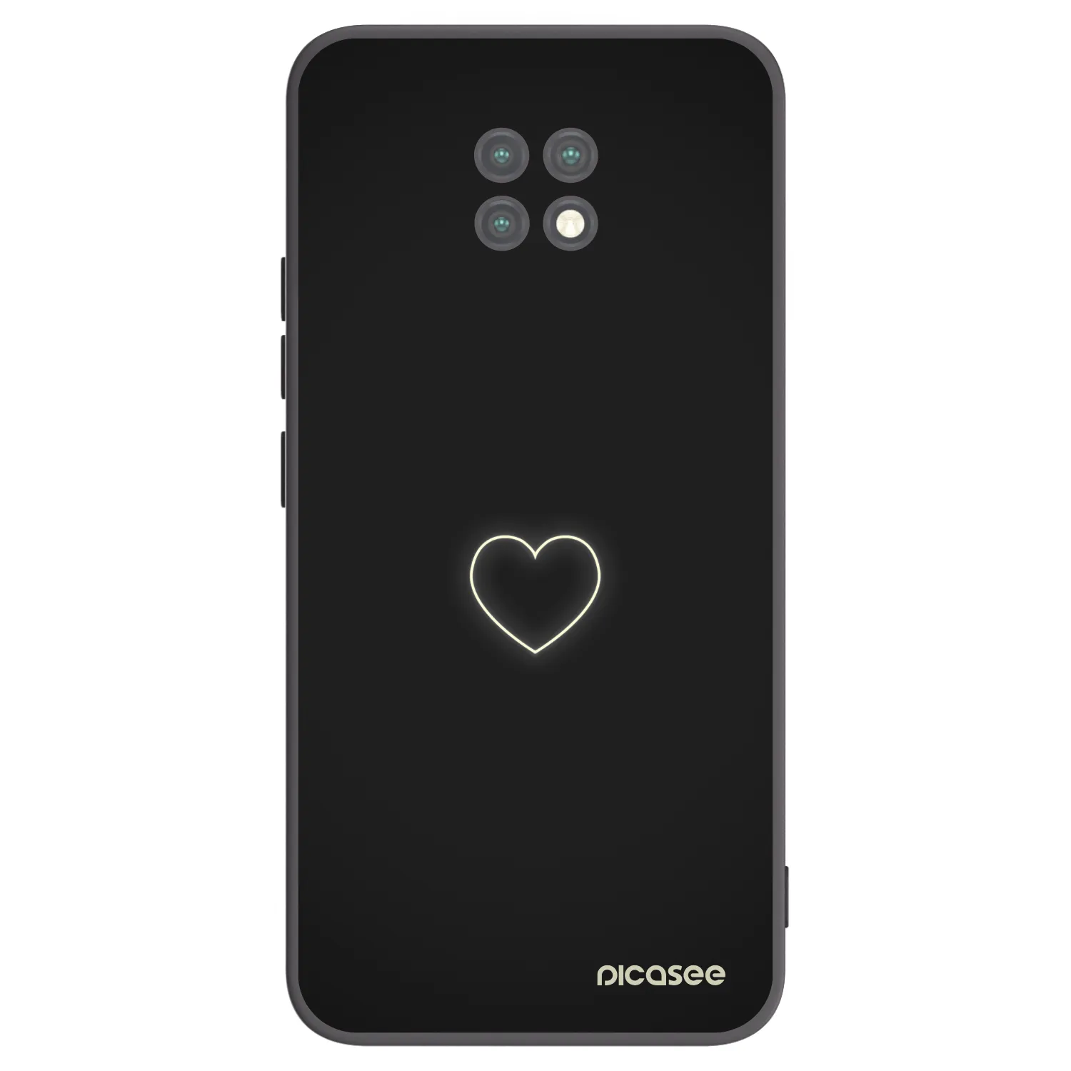 Picasee Xiaomi Redmi Note 9T Hülle - Schwarzes Silikon - Heart