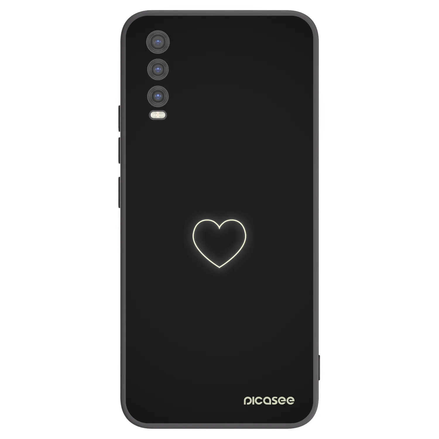 Picasee Vivo Y20s Hülle - Schwarzes Silikon - Heart