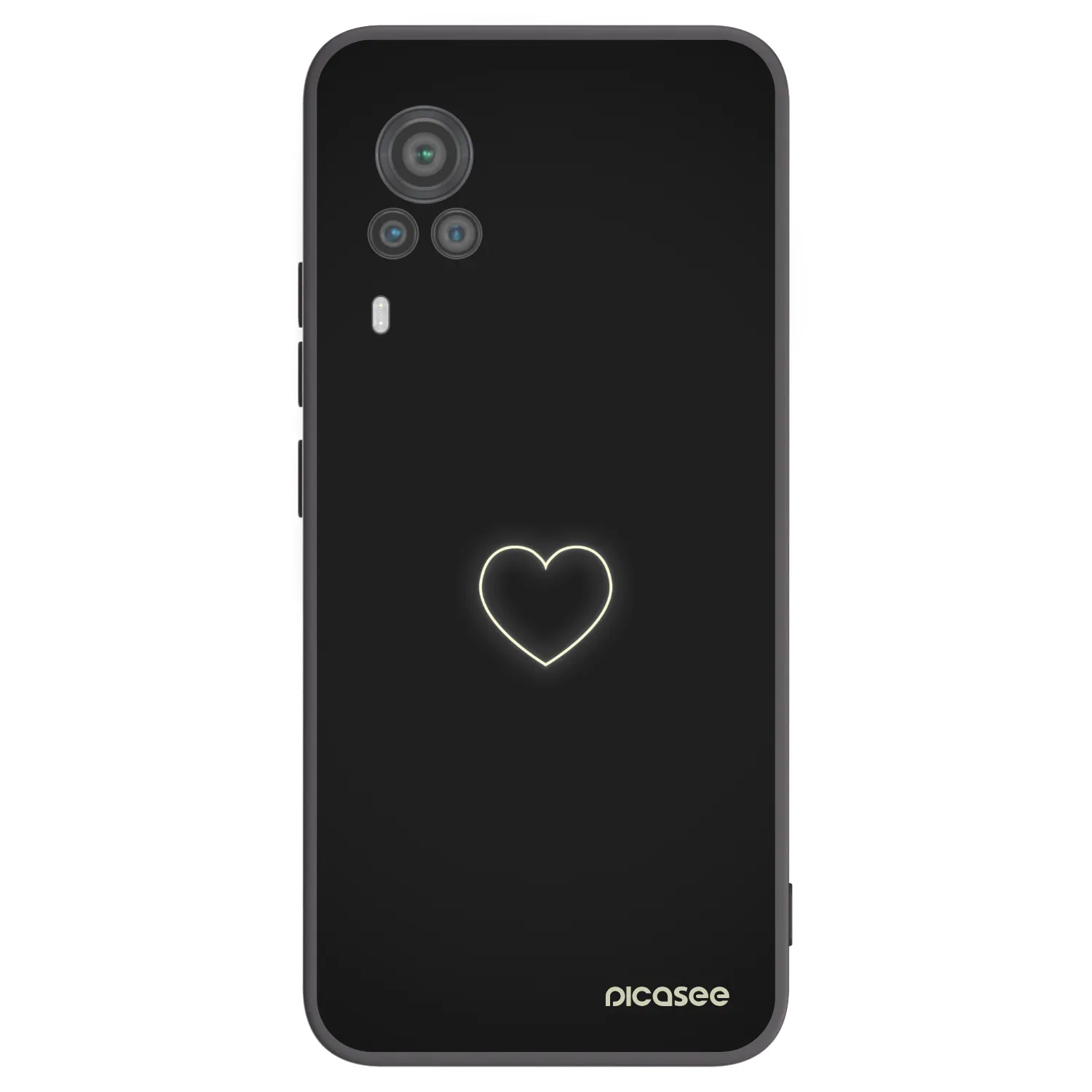 Picasee Vivo X60 Pro 5G Hülle - Schwarzes Silikon - Heart