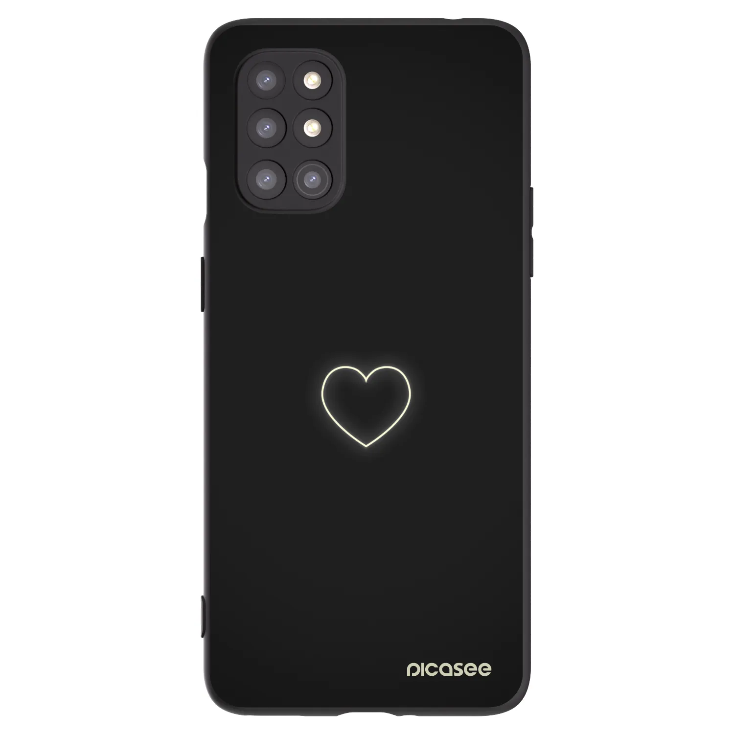 Picasee OnePlus 8T Hülle - Schwarzes Silikon - Heart