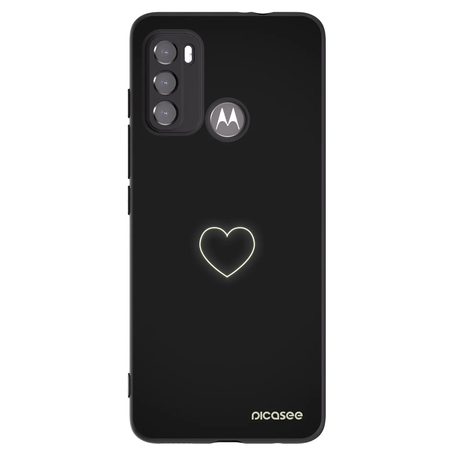 Picasee Motorola Moto G60 Hülle - Schwarzes Silikon - Heart