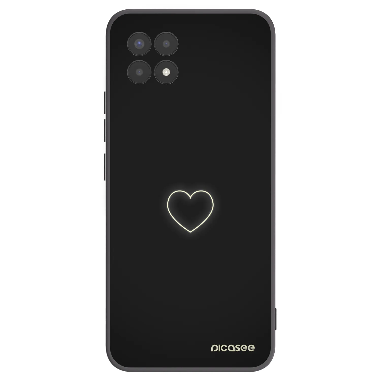 Picasee Realme 8i Hülle - Schwarzes Silikon - Heart