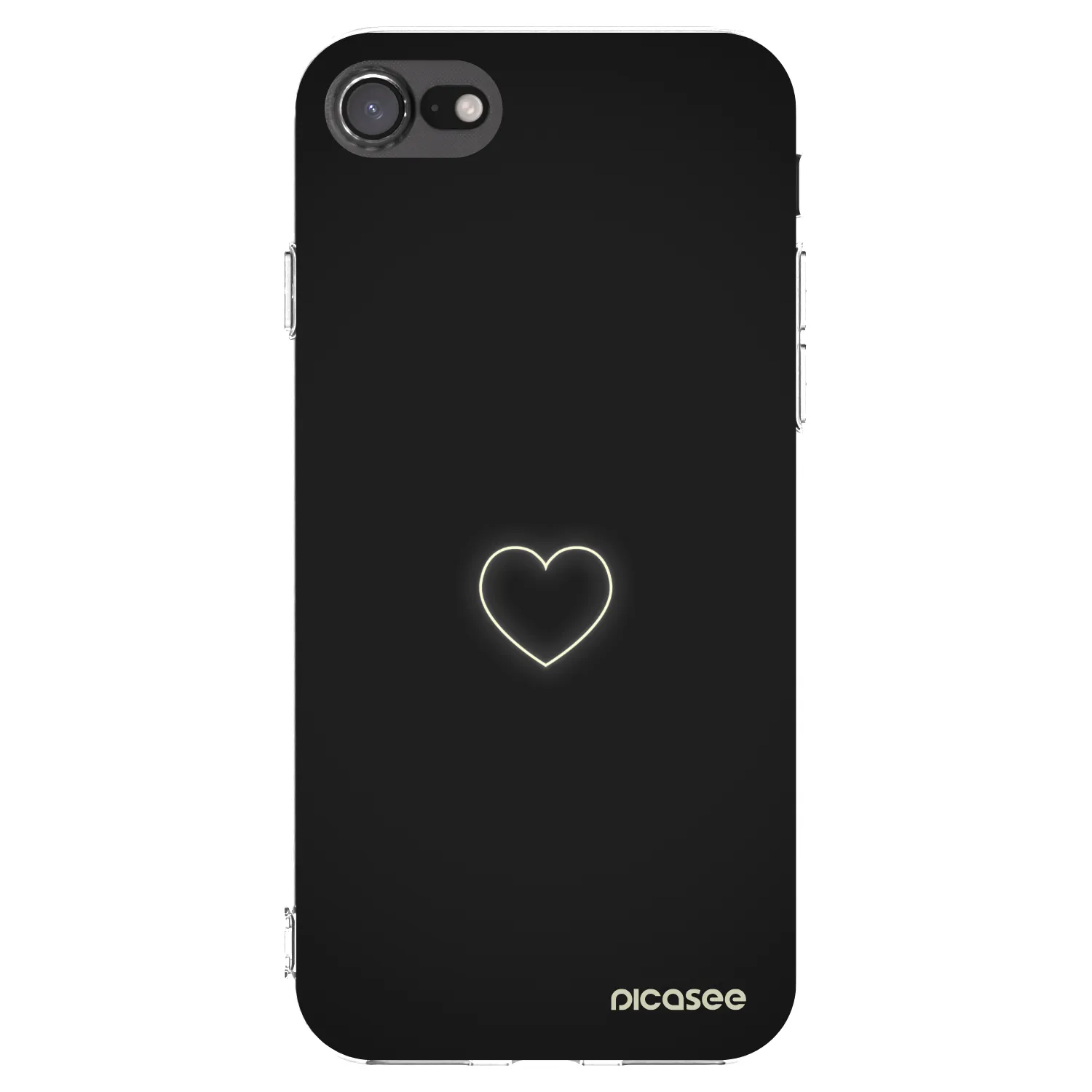 Picasee Apple iPhone SE 2022 Hülle - Transparentes Silikon - Heart