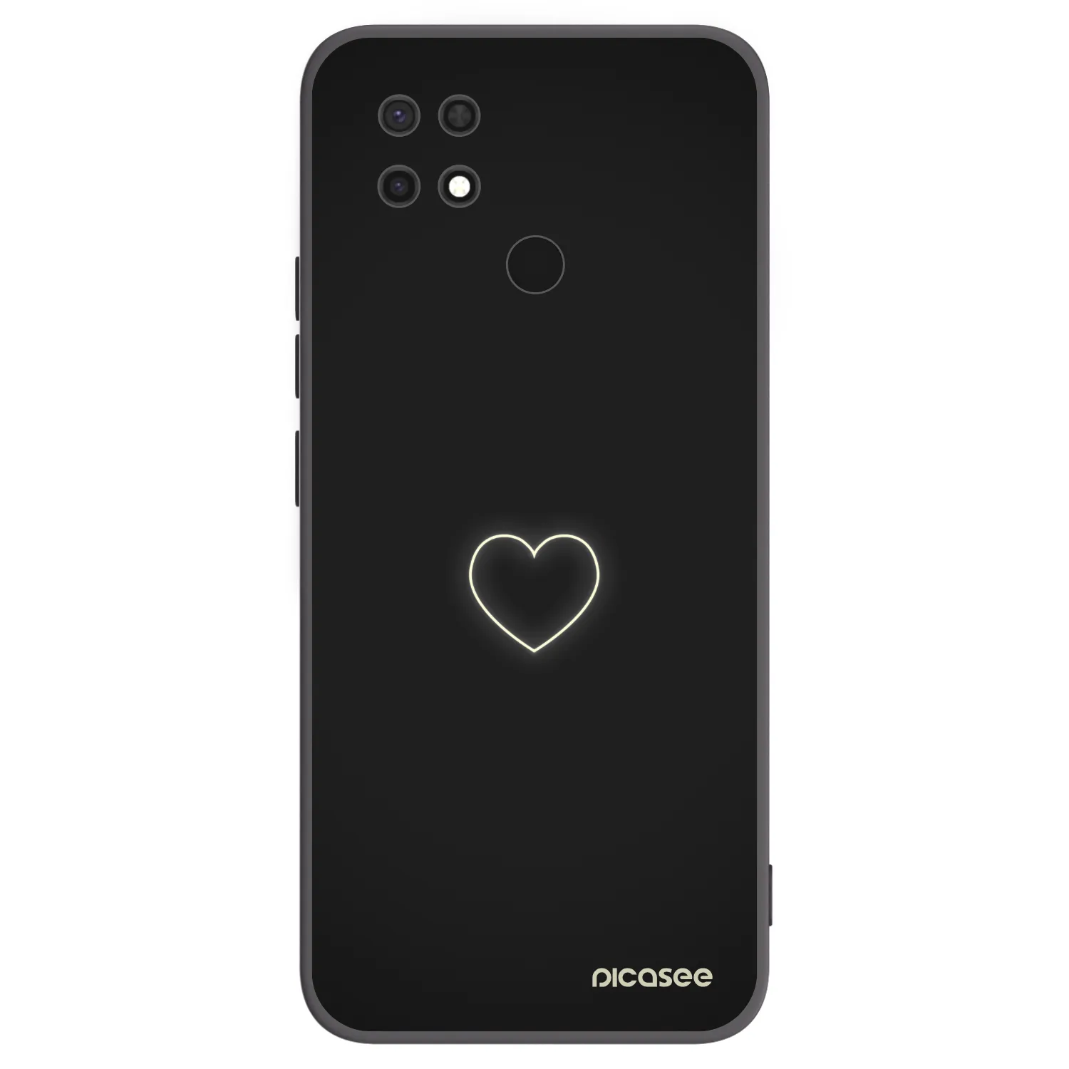 Picasee Xiaomi Redmi 10C Hülle - Schwarzes Silikon - Heart