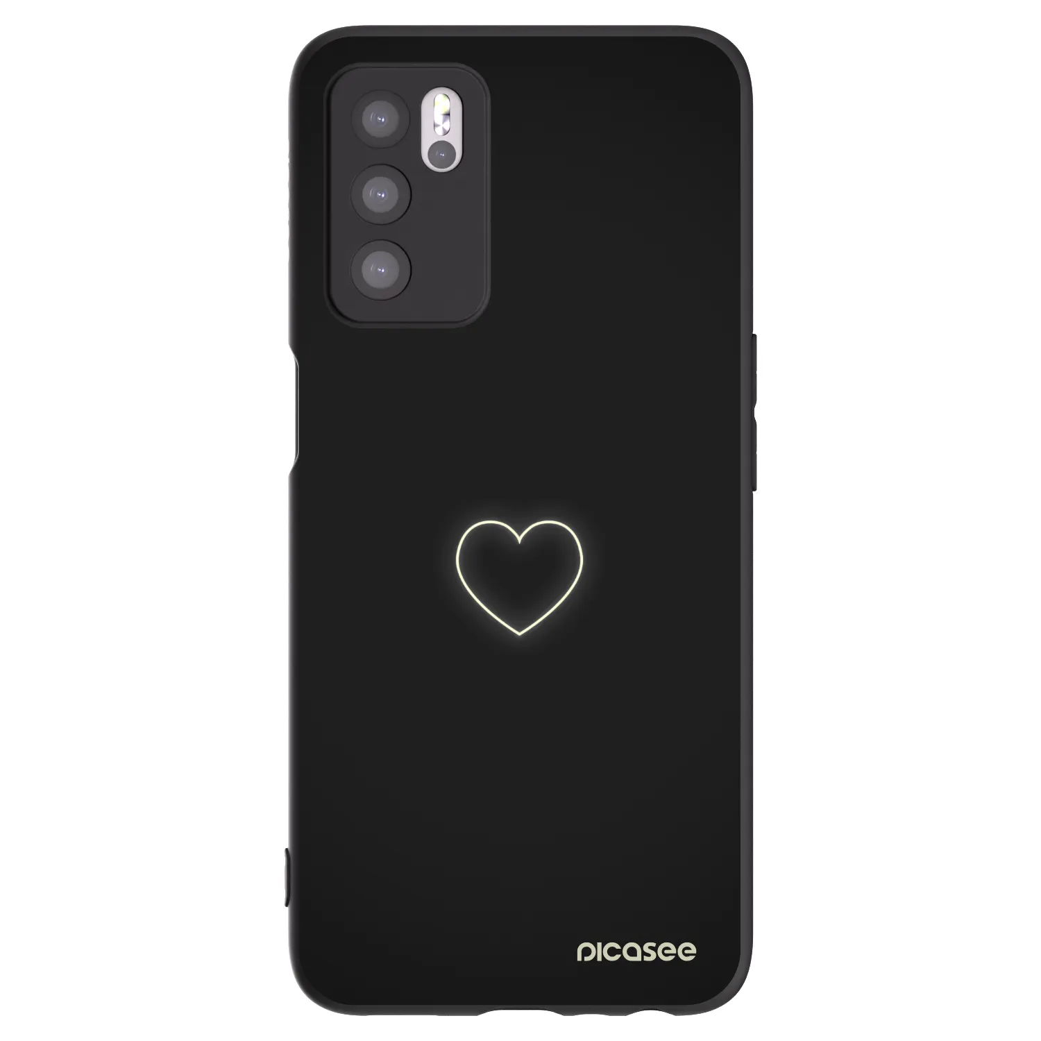 Picasee OPPO A16 Hülle - Schwarzes Silikon - Heart