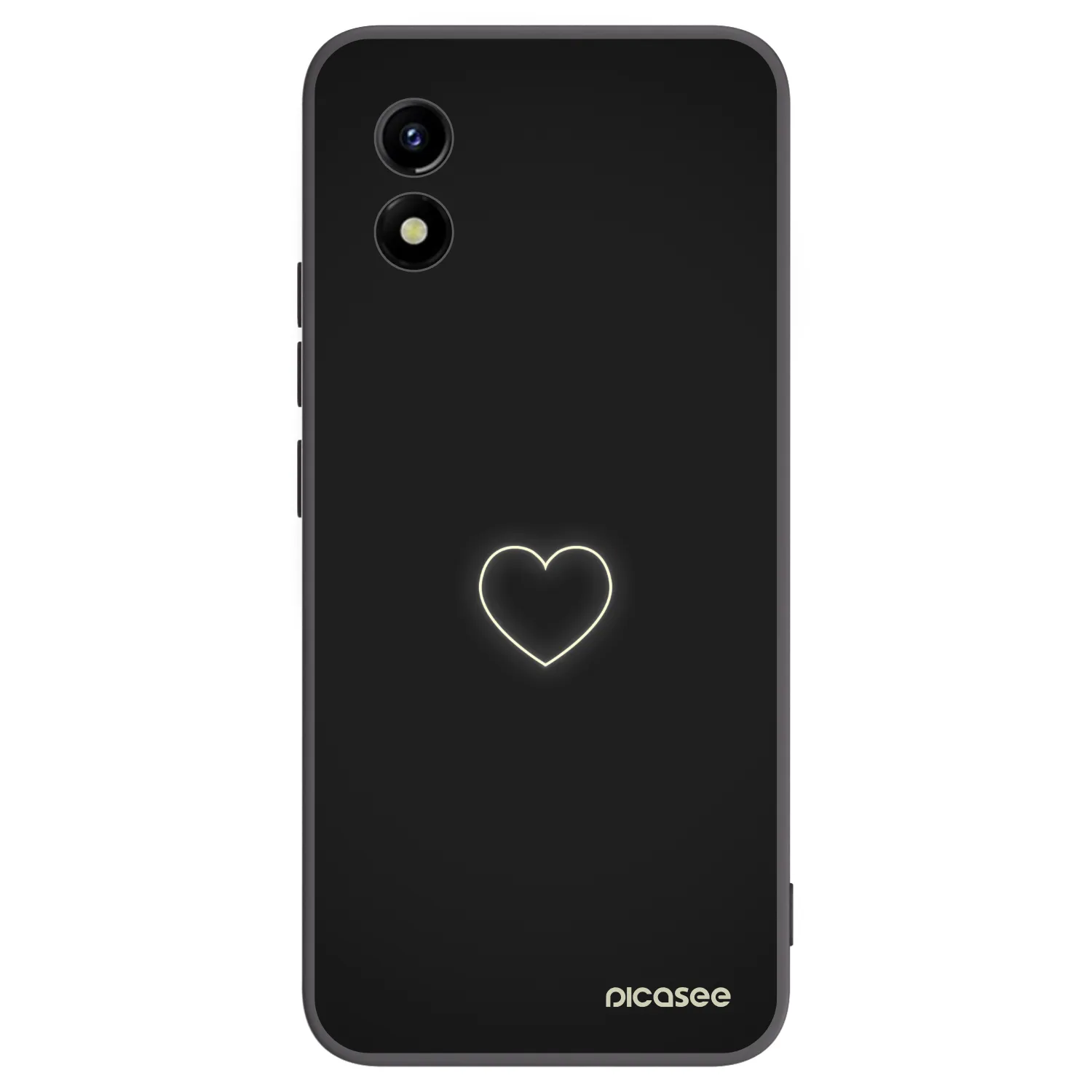 Picasee Vivo Y01 Hülle - Schwarzes Silikon - Heart