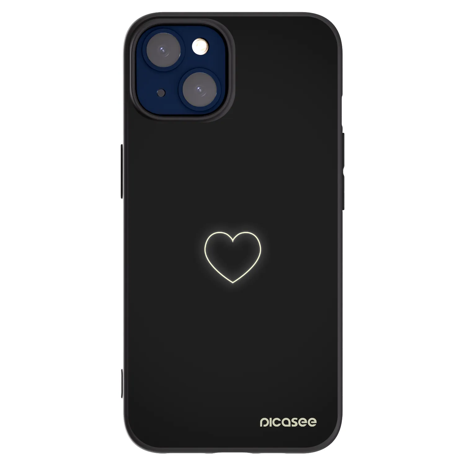 Picasee Apple iPhone 14 Hülle - Schwarzes Silikon - Heart