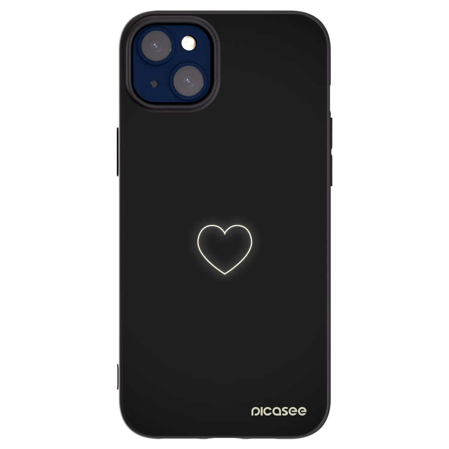 Picasee Apple iPhone 14 Plus Hülle - Schwarzes Silikon - Heart