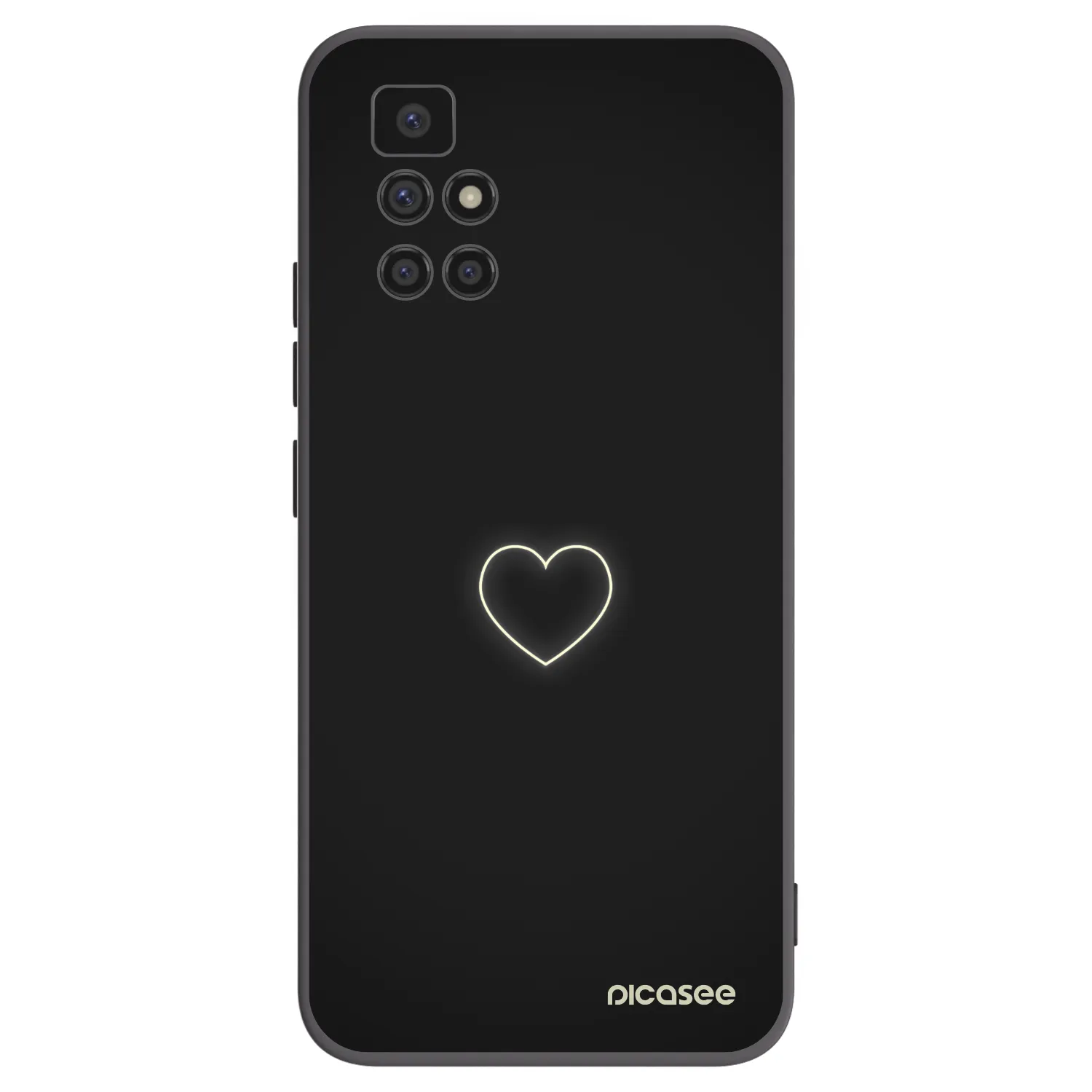 Picasee Xiaomi Redmi 10 (2022) Hülle - Schwarzes Silikon - Heart