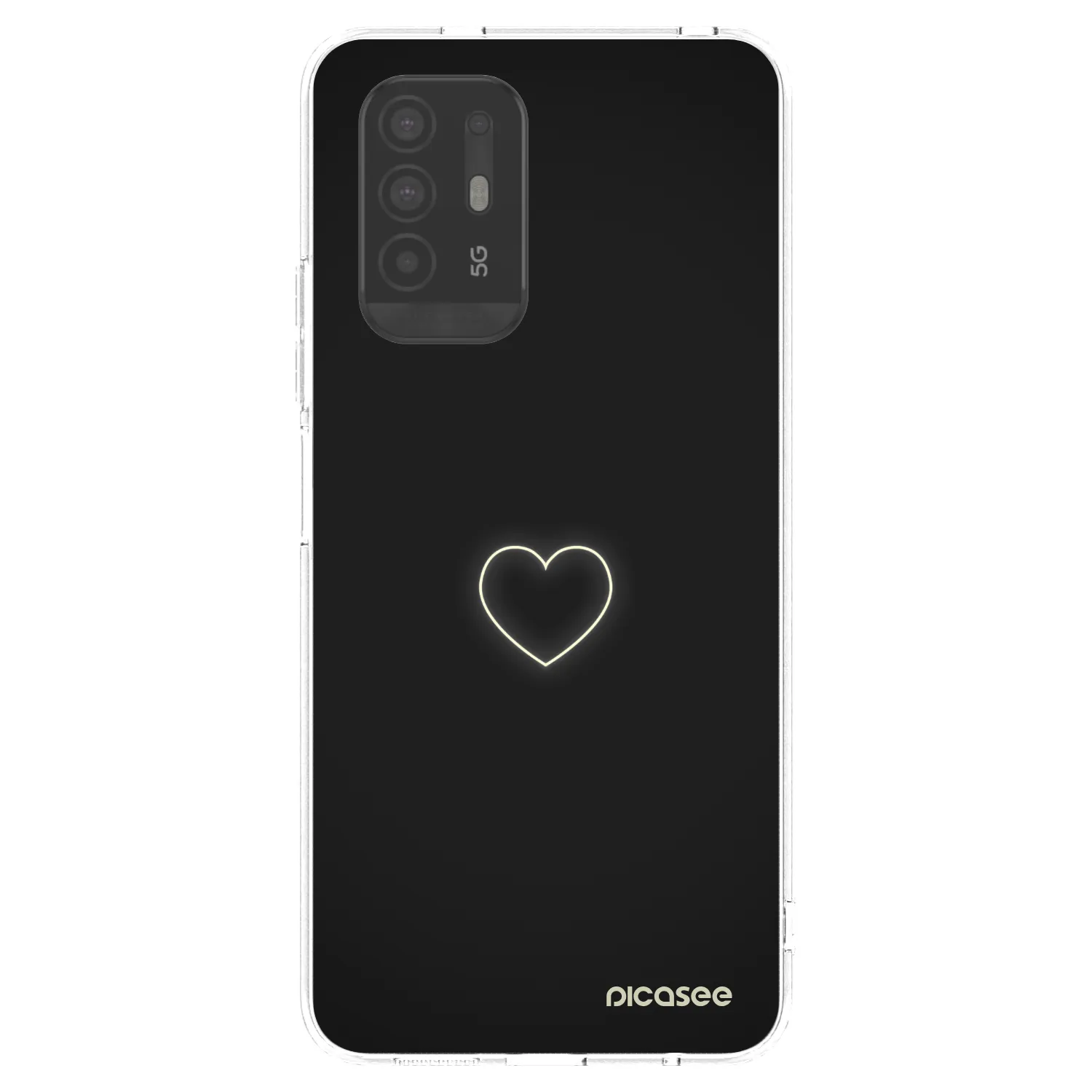 Picasee OPPO A94 5G Hülle - Transparentes Silikon - Heart