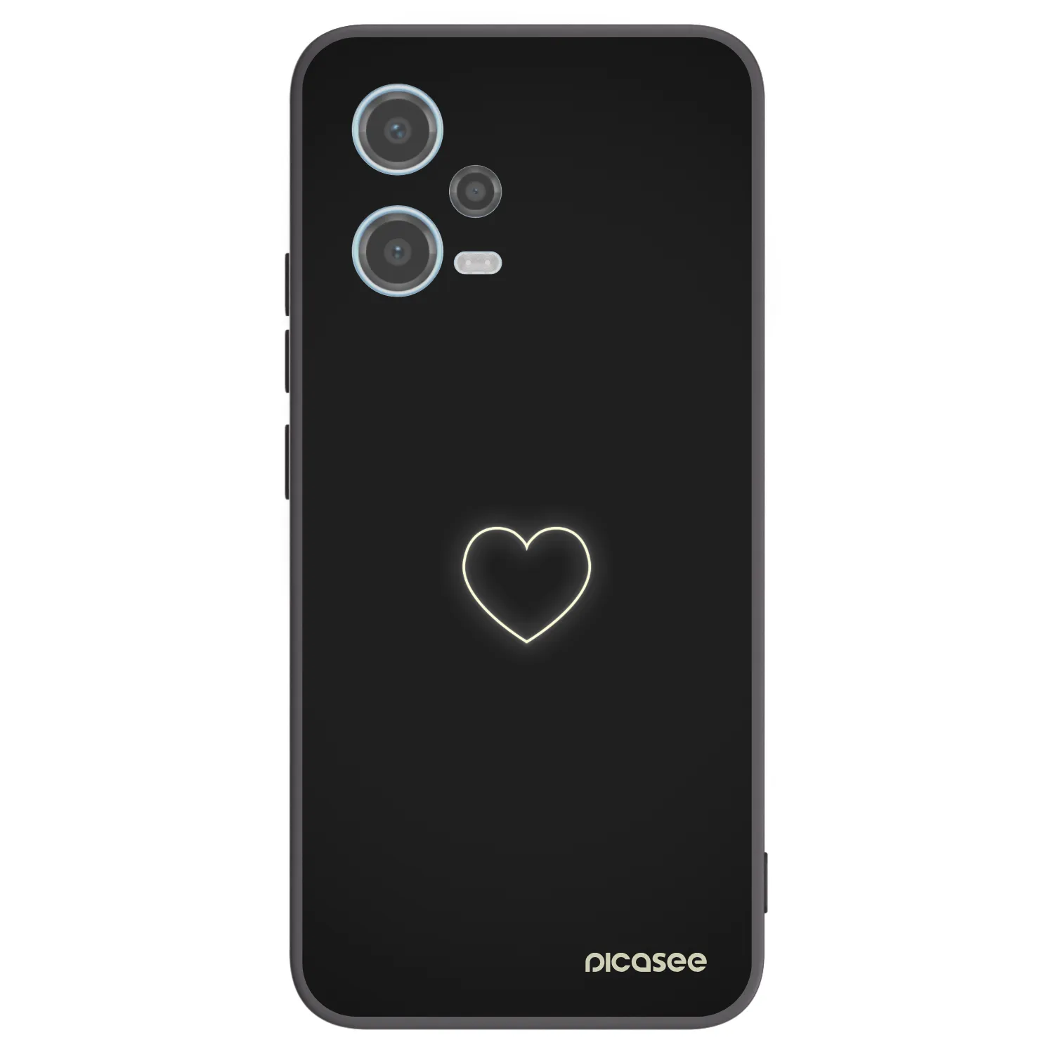 Picasee Xiaomi Redmi Note 12 5G Hülle - Schwarzes Silikon - Heart