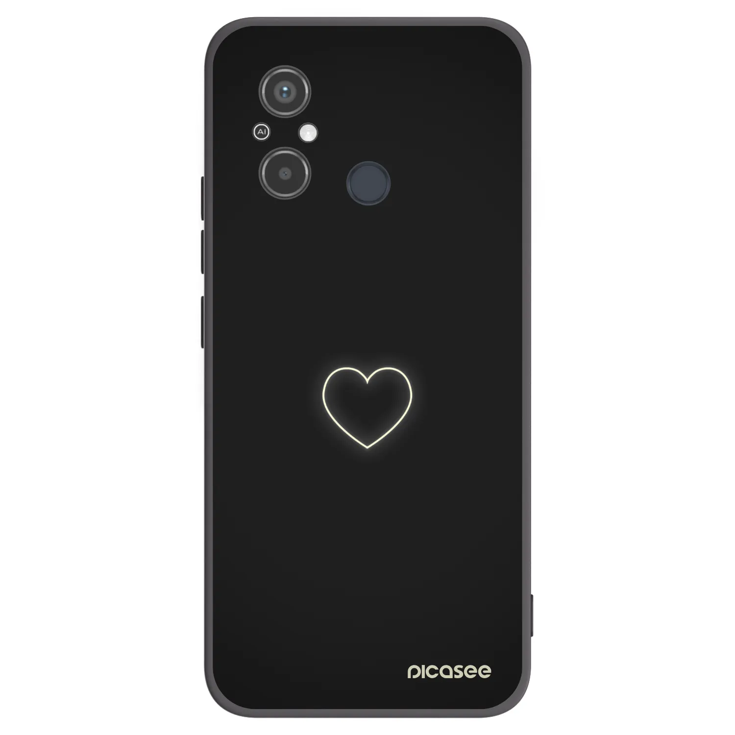 Picasee Xiaomi Redmi 12C Hülle - Schwarzes Silikon - Heart