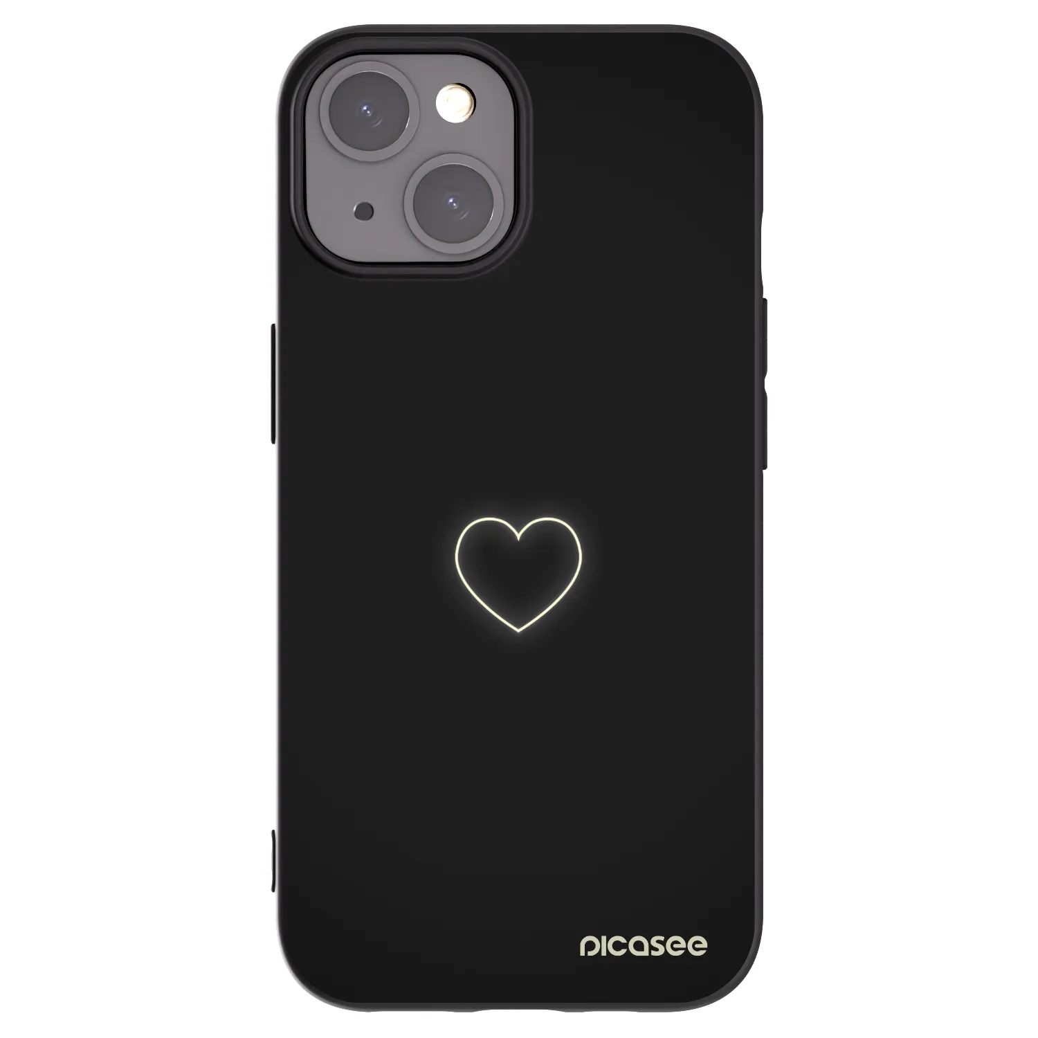 Picasee Apple iPhone 15 Hülle - Schwarzes Silikon - Heart