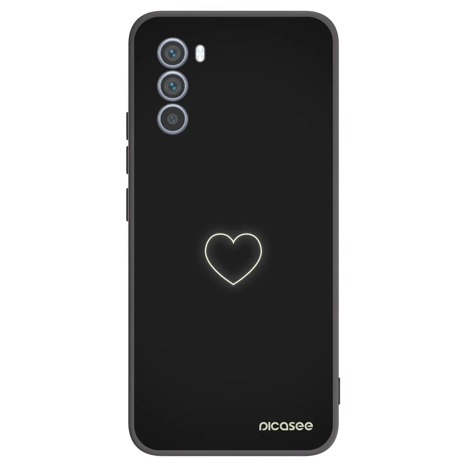 Picasee Motorola Moto G62 Hülle - Schwarzes Silikon - Heart