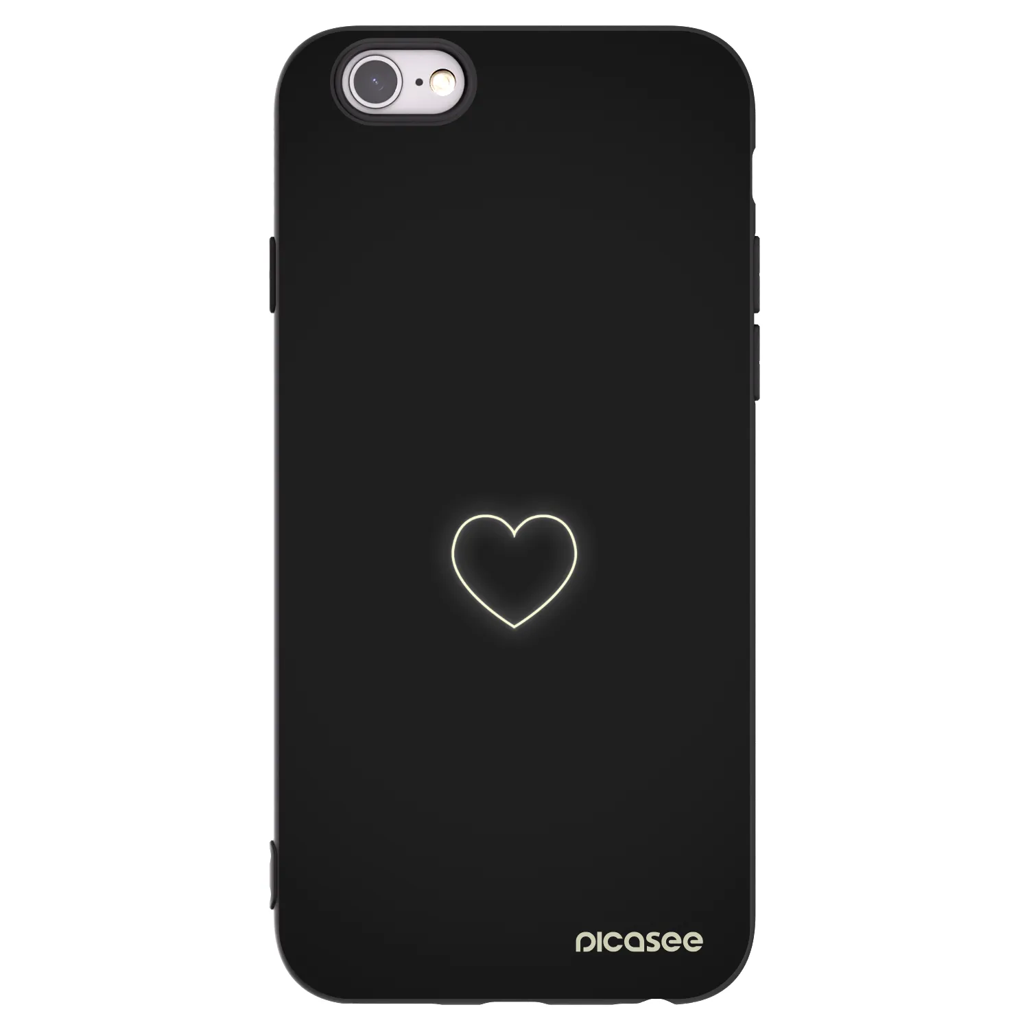 Picasee Apple iPhone 6/6S Hülle - Schwarzes Silikon - Heart