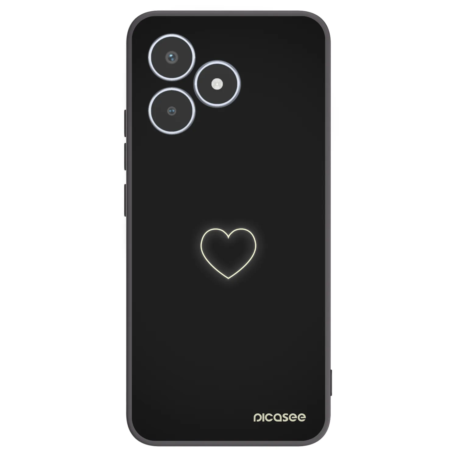 Picasee Realme C53 Hülle - Schwarzes Silikon - Heart