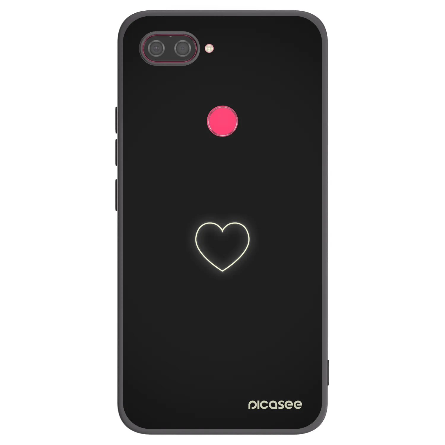 Picasee Xiaomi Mi 8 Lite Hülle - Schwarzes Silikon - Heart