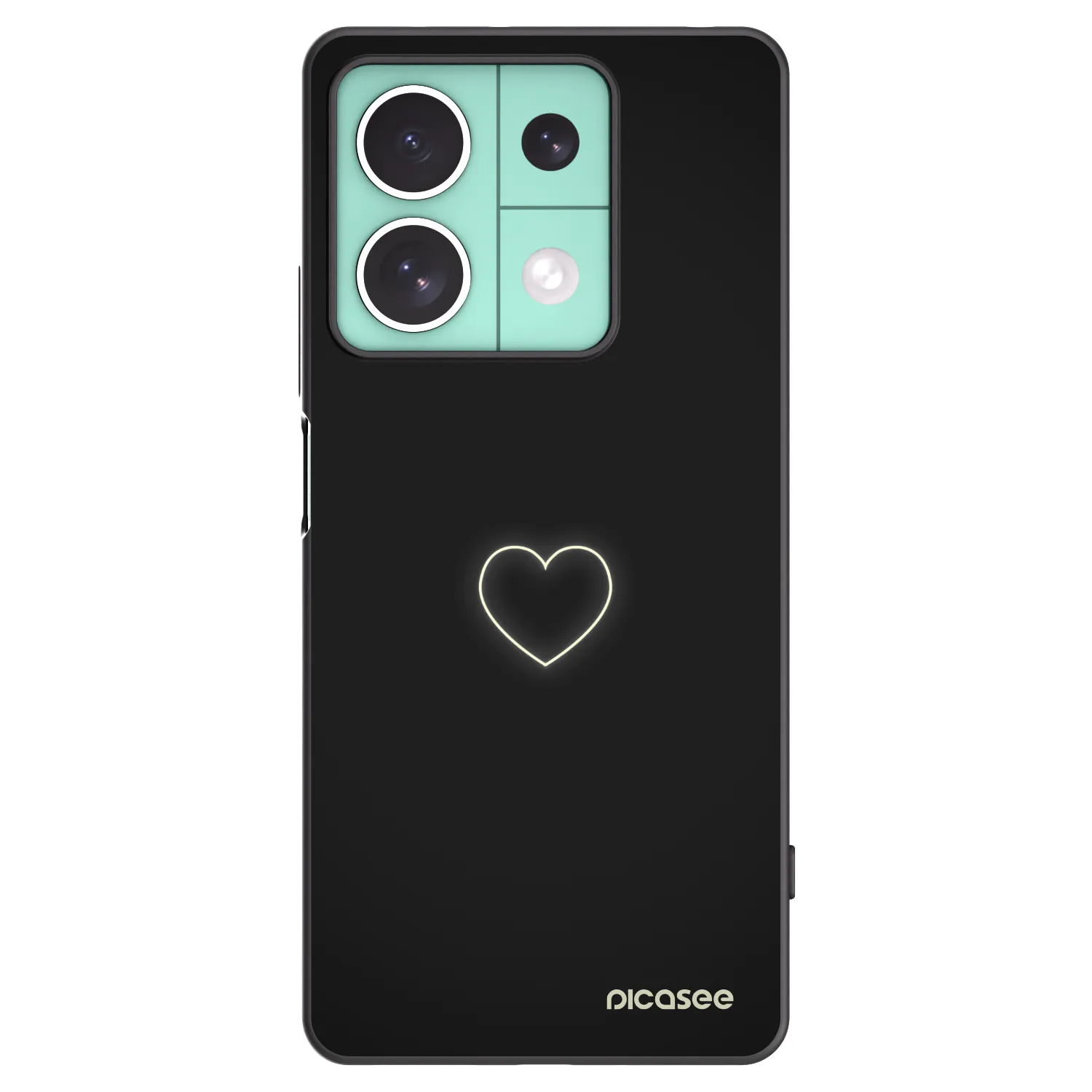 Picasee Xiaomi Redmi Note 13 5G Hülle - Schwarzes Silikon - Heart