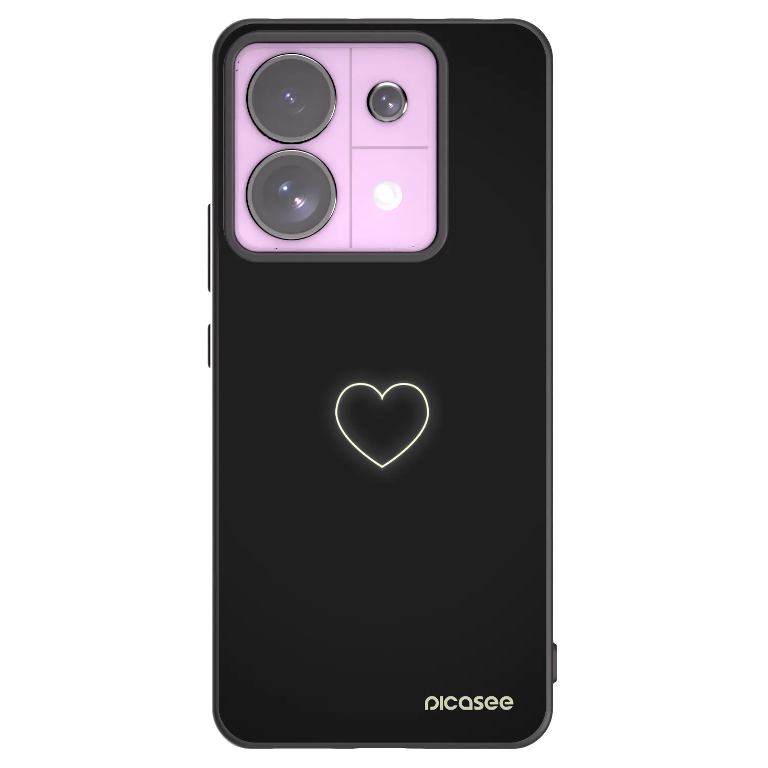 Picasee Xiaomi Redmi Note 13 Pro 5G Hülle - Schwarzes Silikon - Heart