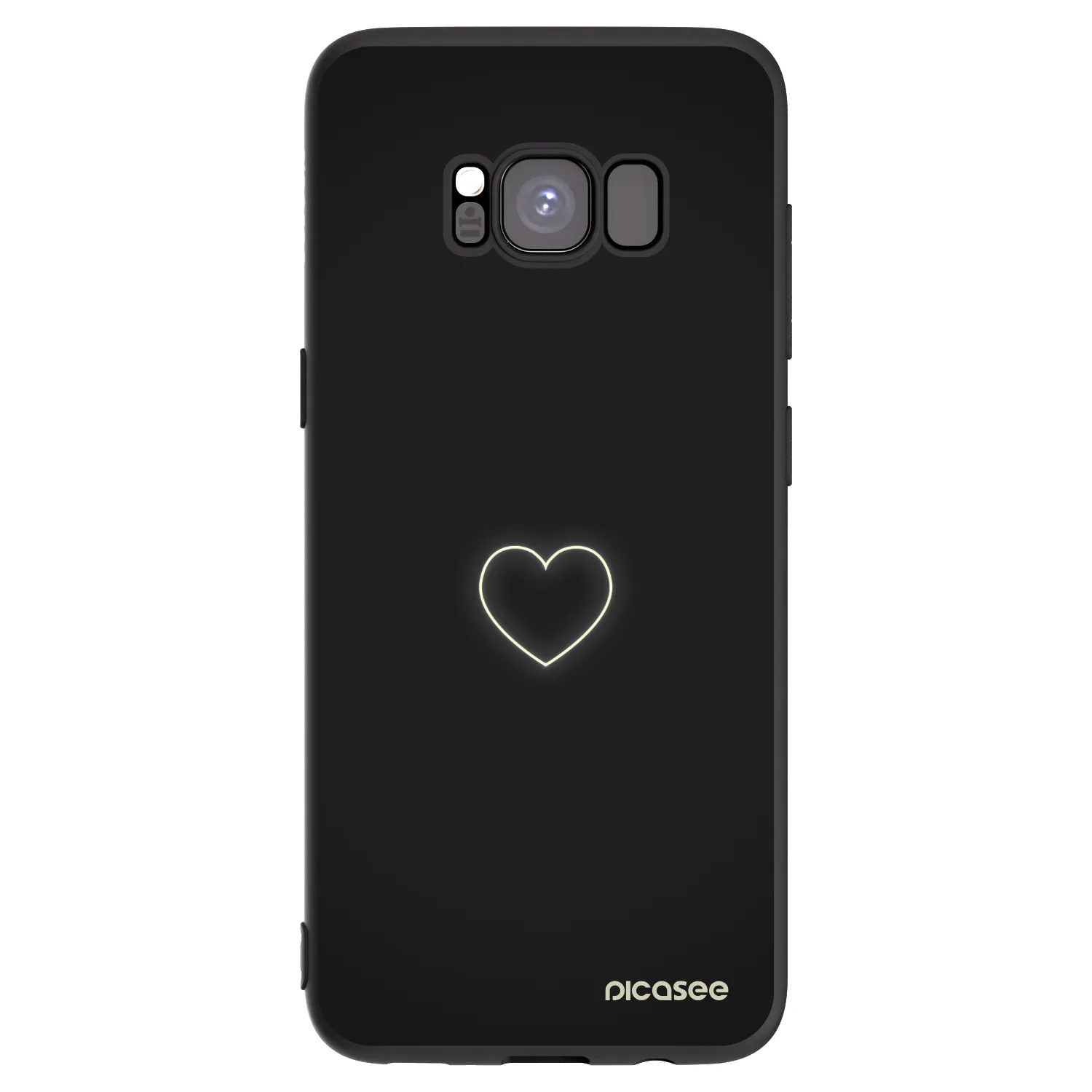 Picasee Samsung Galaxy S8 G950F Hülle - Schwarzes Silikon - Heart