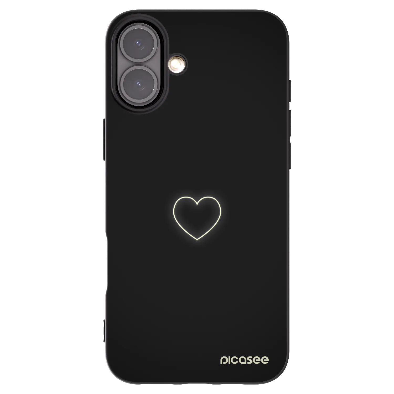 Picasee Apple iPhone 16 Plus Hülle - Schwarzes Silikon - Heart