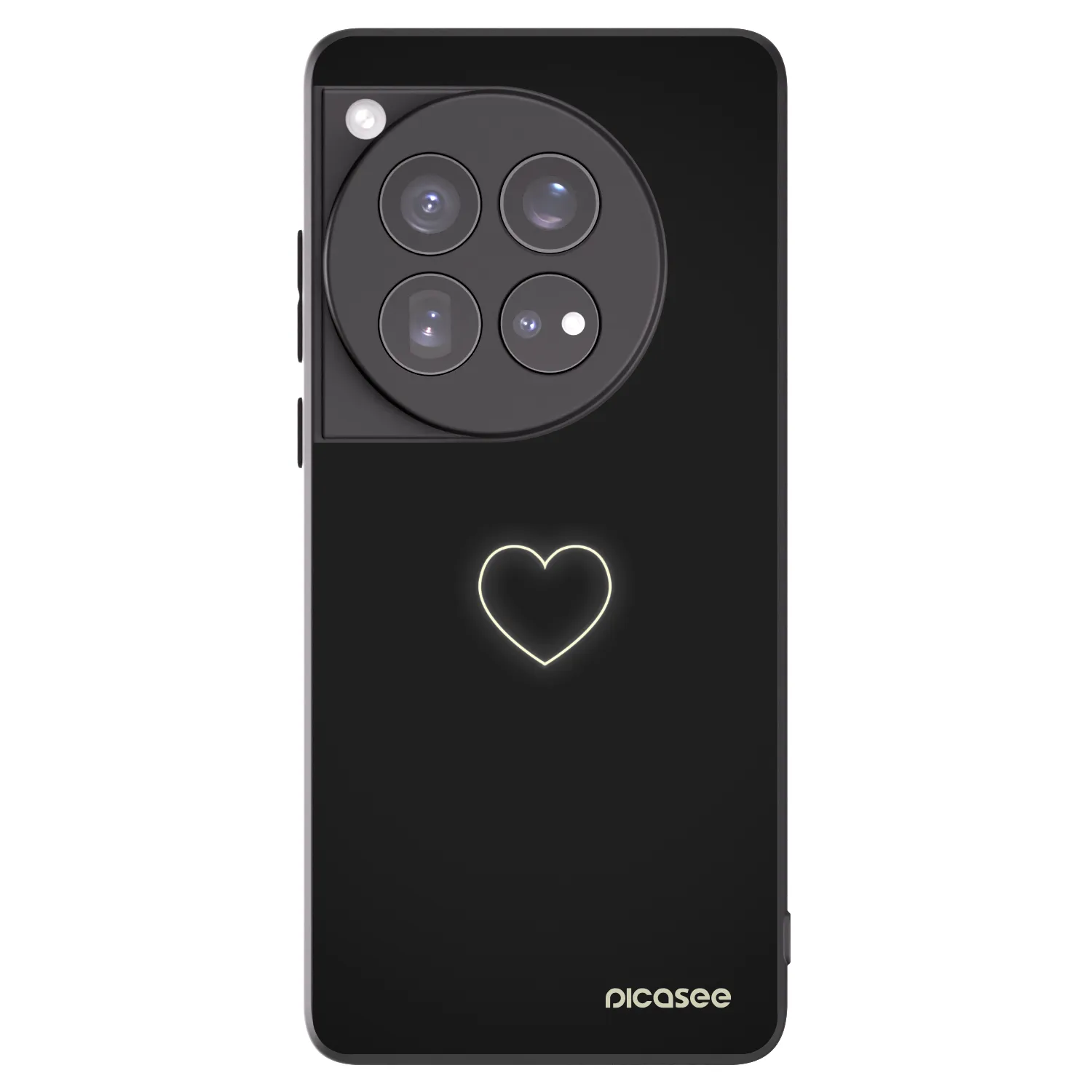 Picasee OnePlus 12 5G Hülle - Schwarzes Silikon - Heart