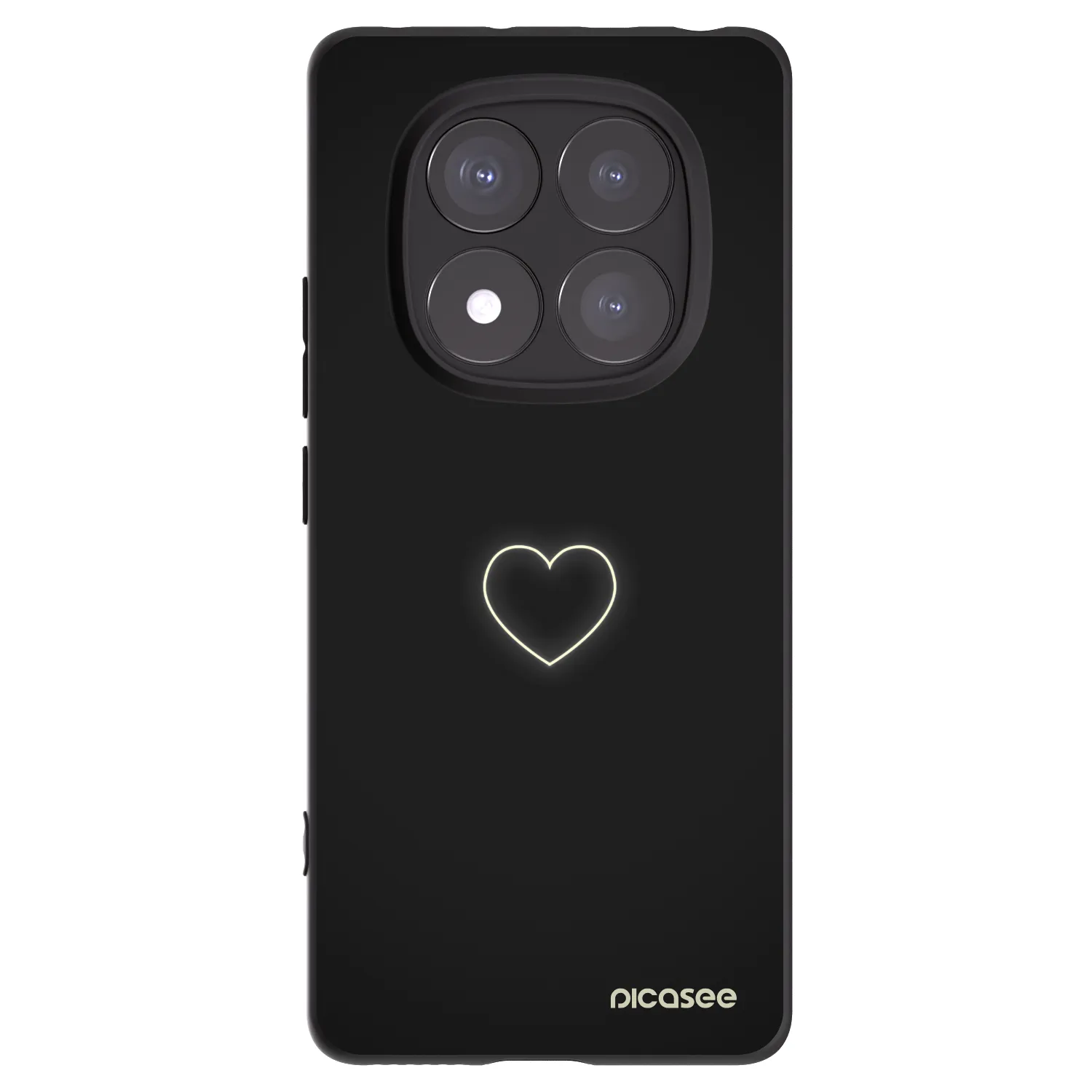 Picasee Xiaomi Redmi Note 14 Pro 5G Hülle - Schwarzes Silikon - Heart
