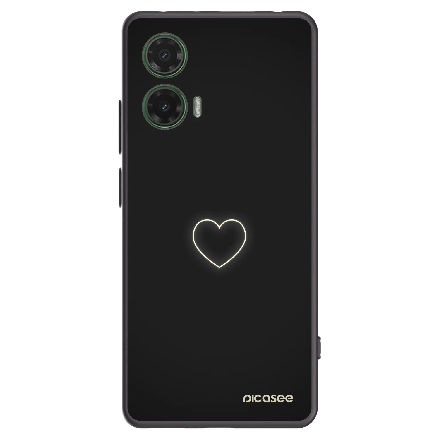 Picasee Motorola Moto G35 5G Hülle - Schwarzes Silikon - Heart