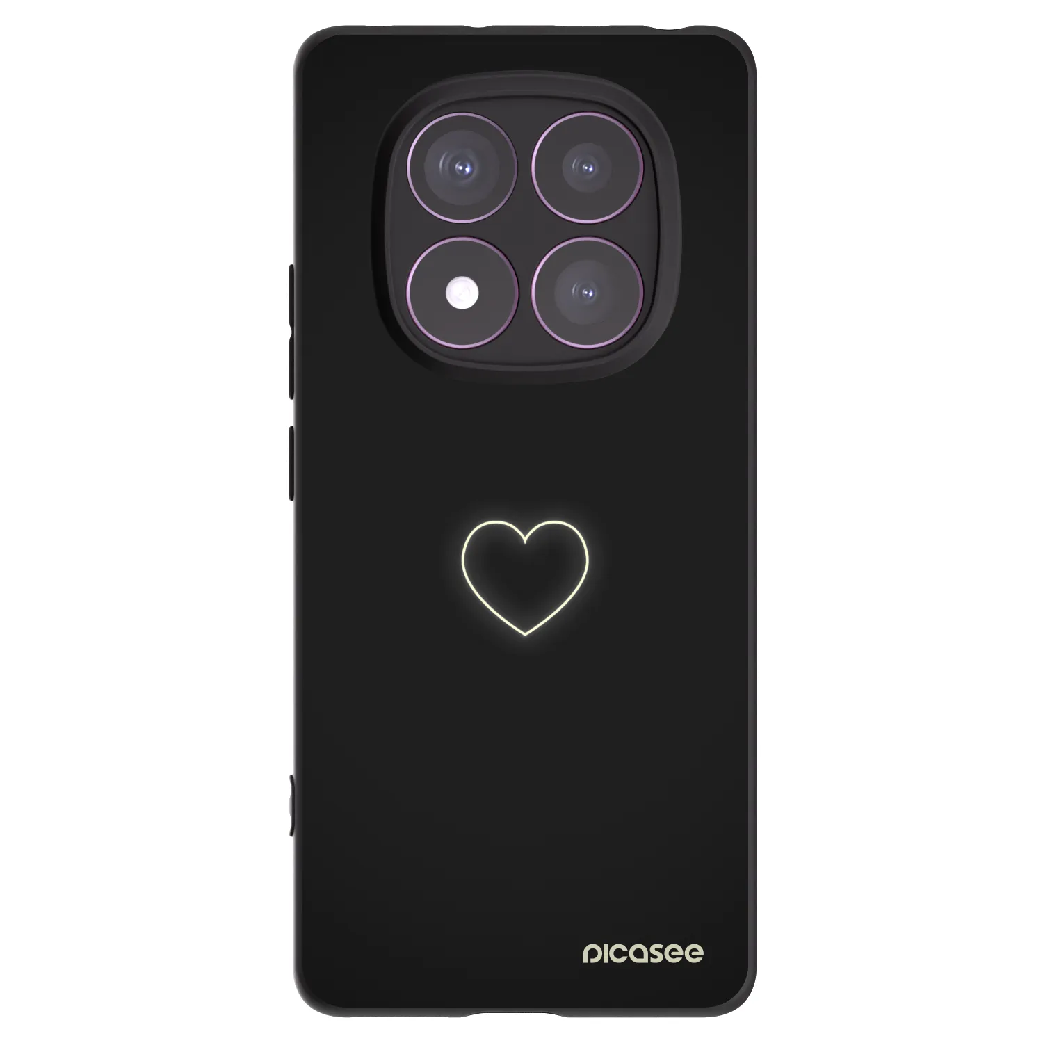 Picasee Xiaomi Redmi Note 14 Pro 4G Hülle - Schwarzes Silikon - Heart