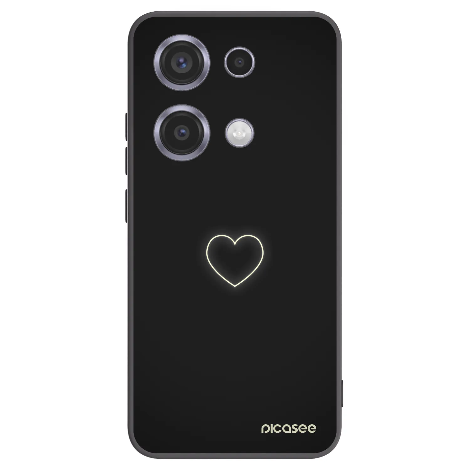 Picasee Xiaomi Redmi Note 14S Hülle - Schwarzes Silikon - Heart
