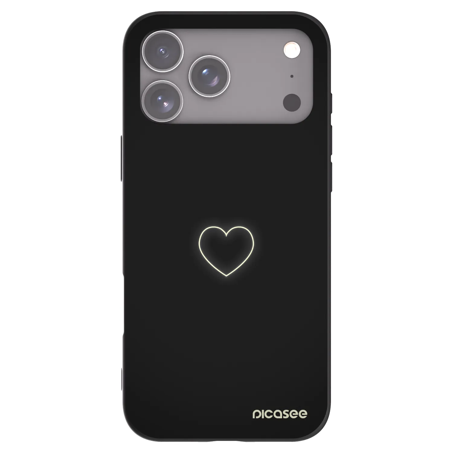 Picasee Apple iPhone 17 Pro Max Hülle - Schwarzes Silikon - Heart