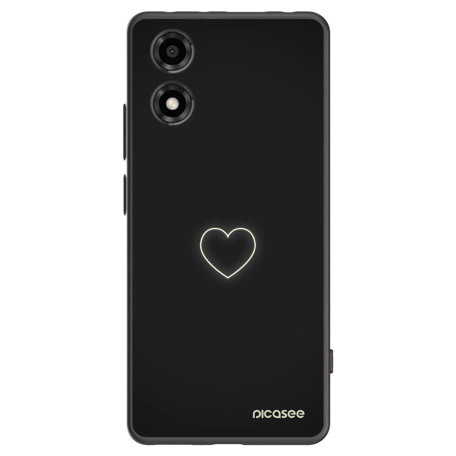 Picasee Motorola Moto E14 Hülle - Schwarzes Silikon - Heart