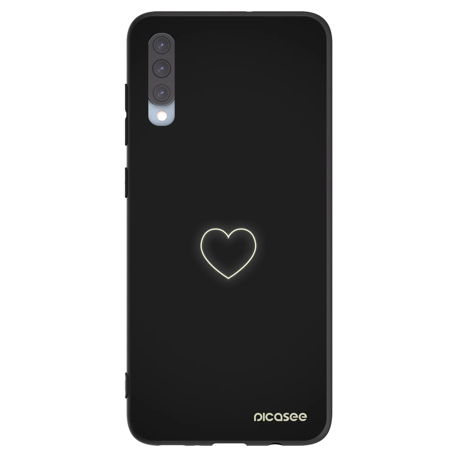 Picasee Samsung Galaxy A70 A705F Hülle - Schwarzes Silikon - Heart