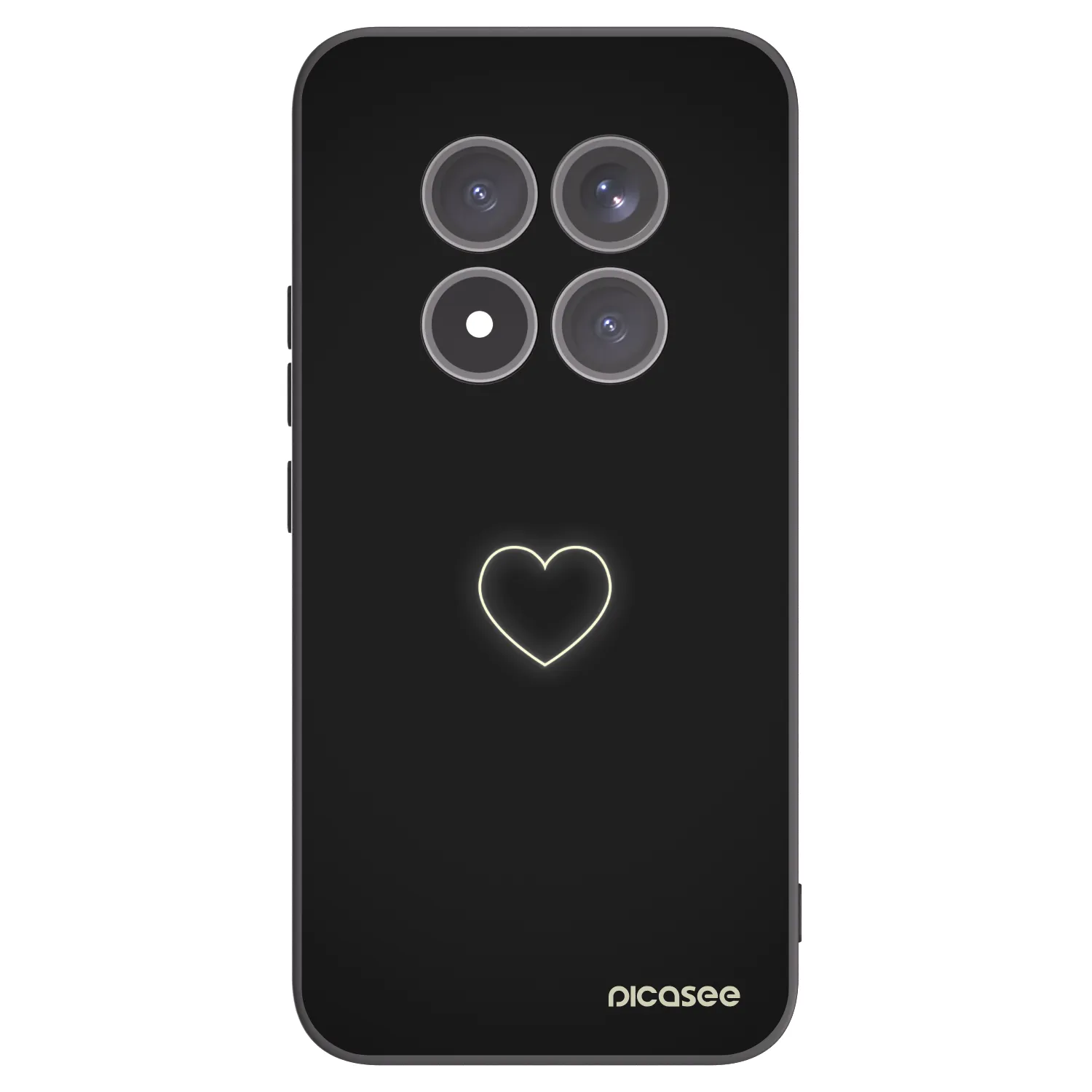Picasee Xiaomi Redmi Note 15 Pro+ Hülle - Schwarzes Silikon - Heart