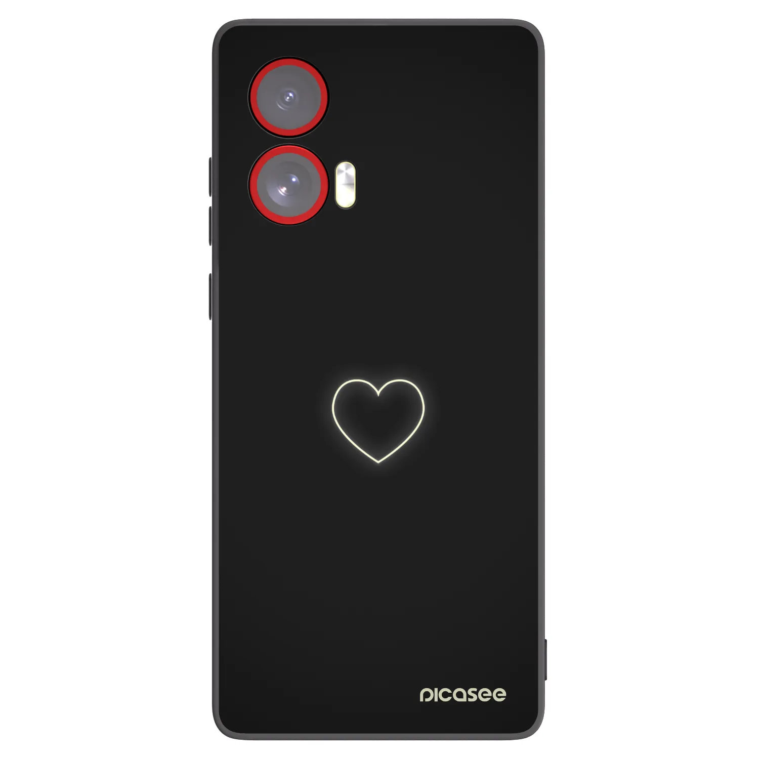 Picasee Motorola Edge 50 Fusion Hülle - Schwarzes Silikon - Heart