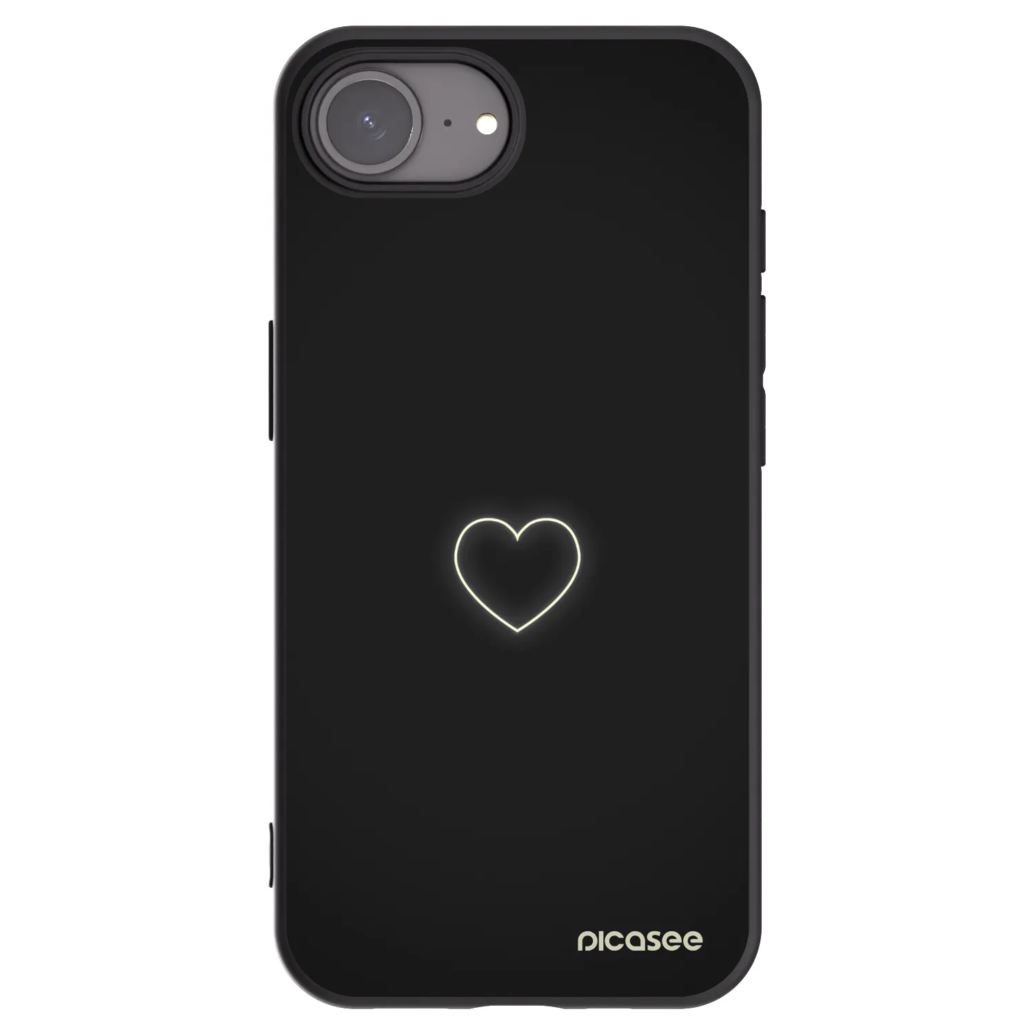 Picasee Apple iPhone 17e Hülle - Schwarzes Silikon - Heart