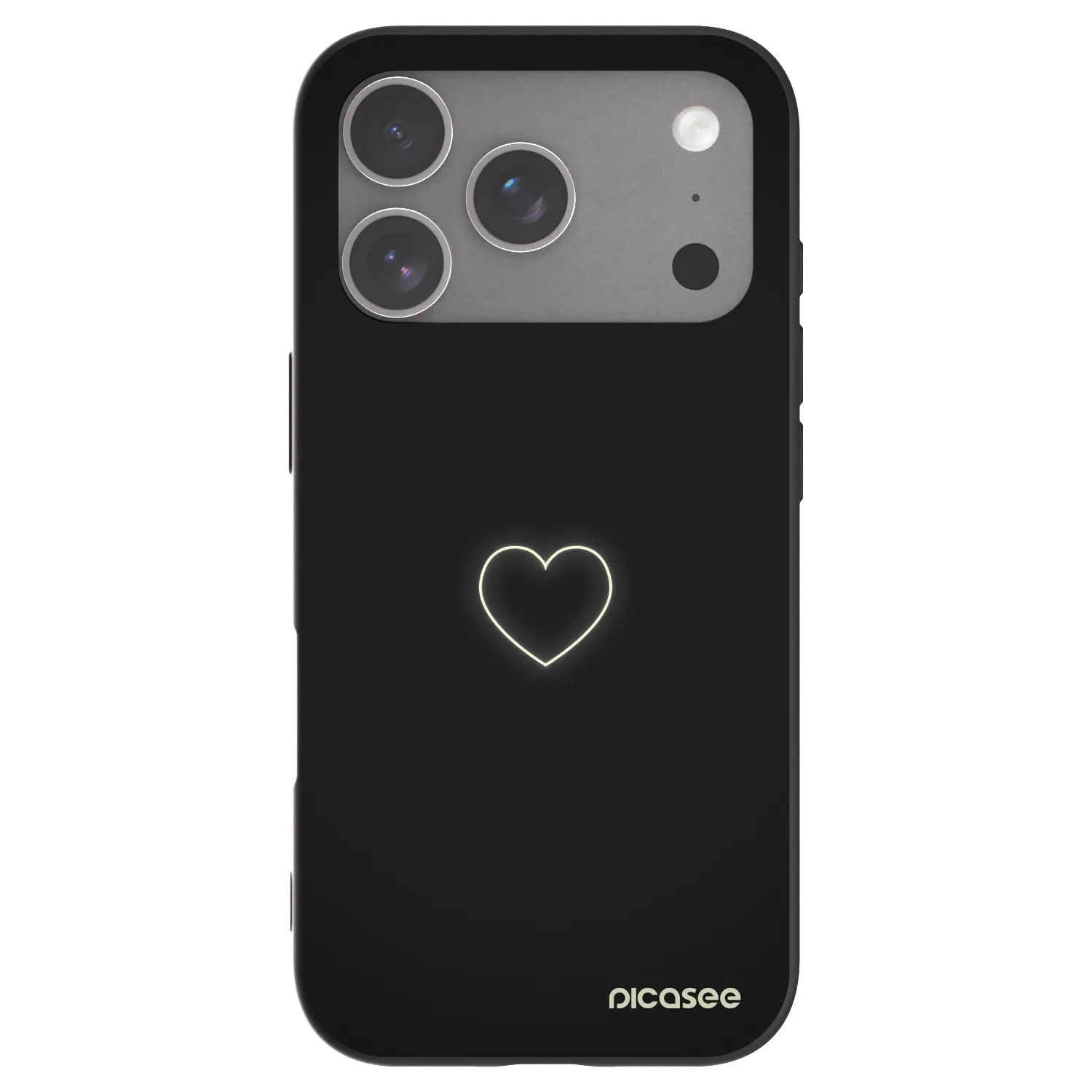 Picasee Apple iPhone 18 Pro Hülle - Schwarzes Silikon - Heart