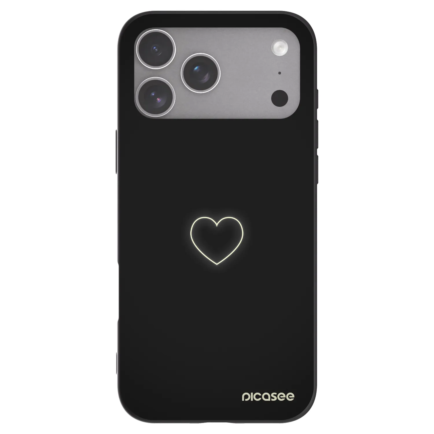 Picasee Apple iPhone 18 Pro Max Hülle - Schwarzes Silikon - Heart