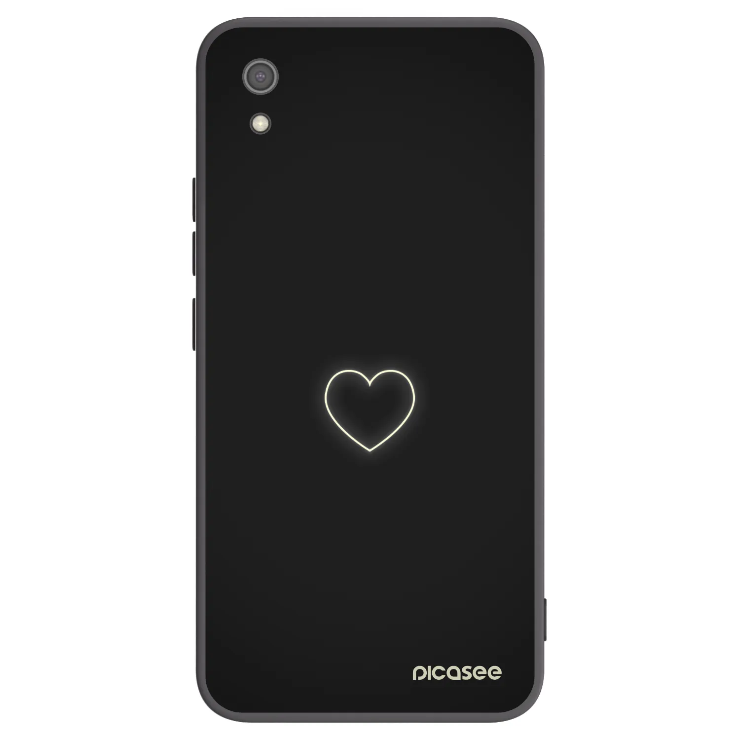 Picasee Xiaomi Redmi 7A Hülle - Schwarzes Silikon - Heart